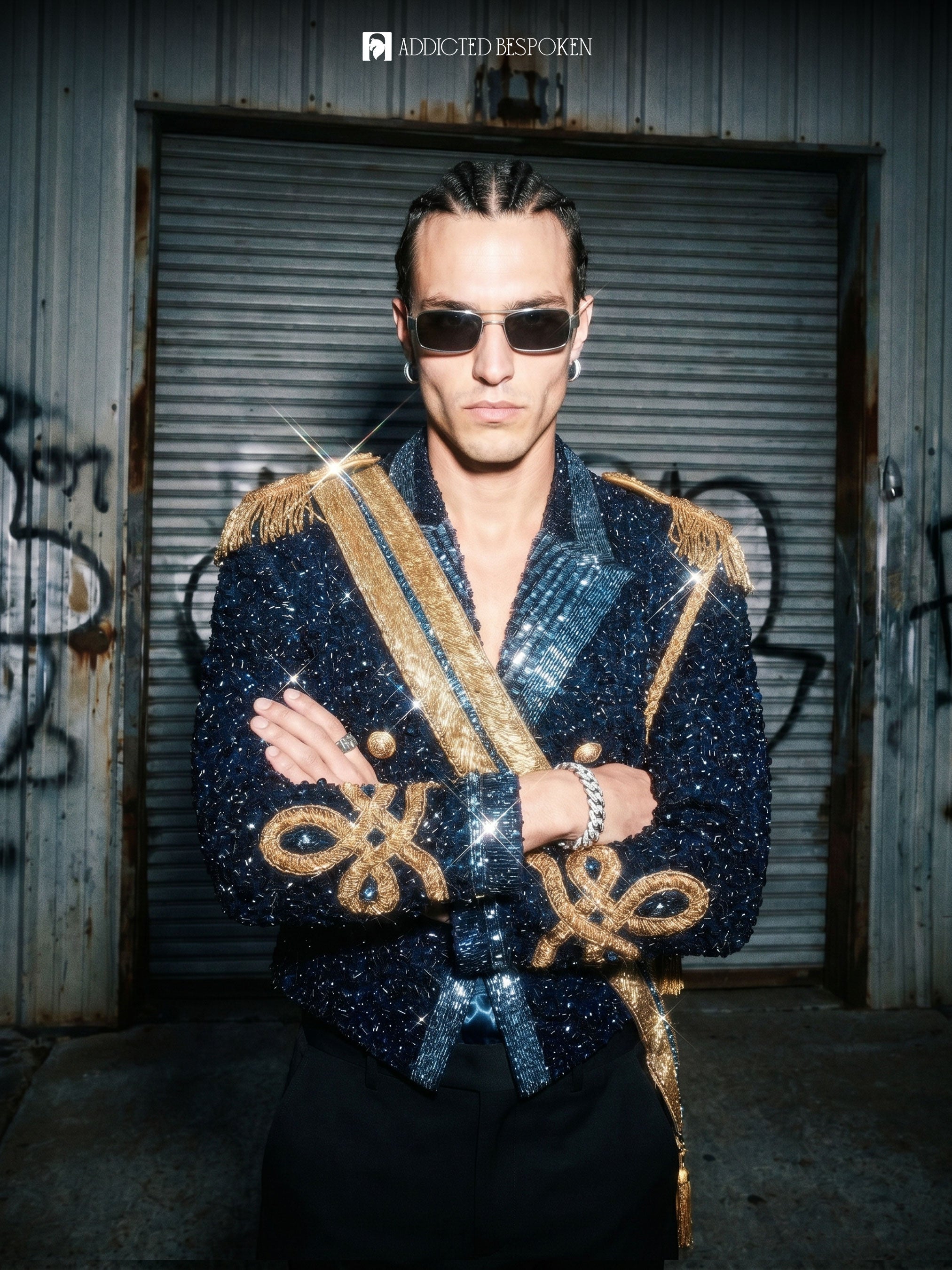 Beaded Military Sequin Jacket Addicted Bespoken