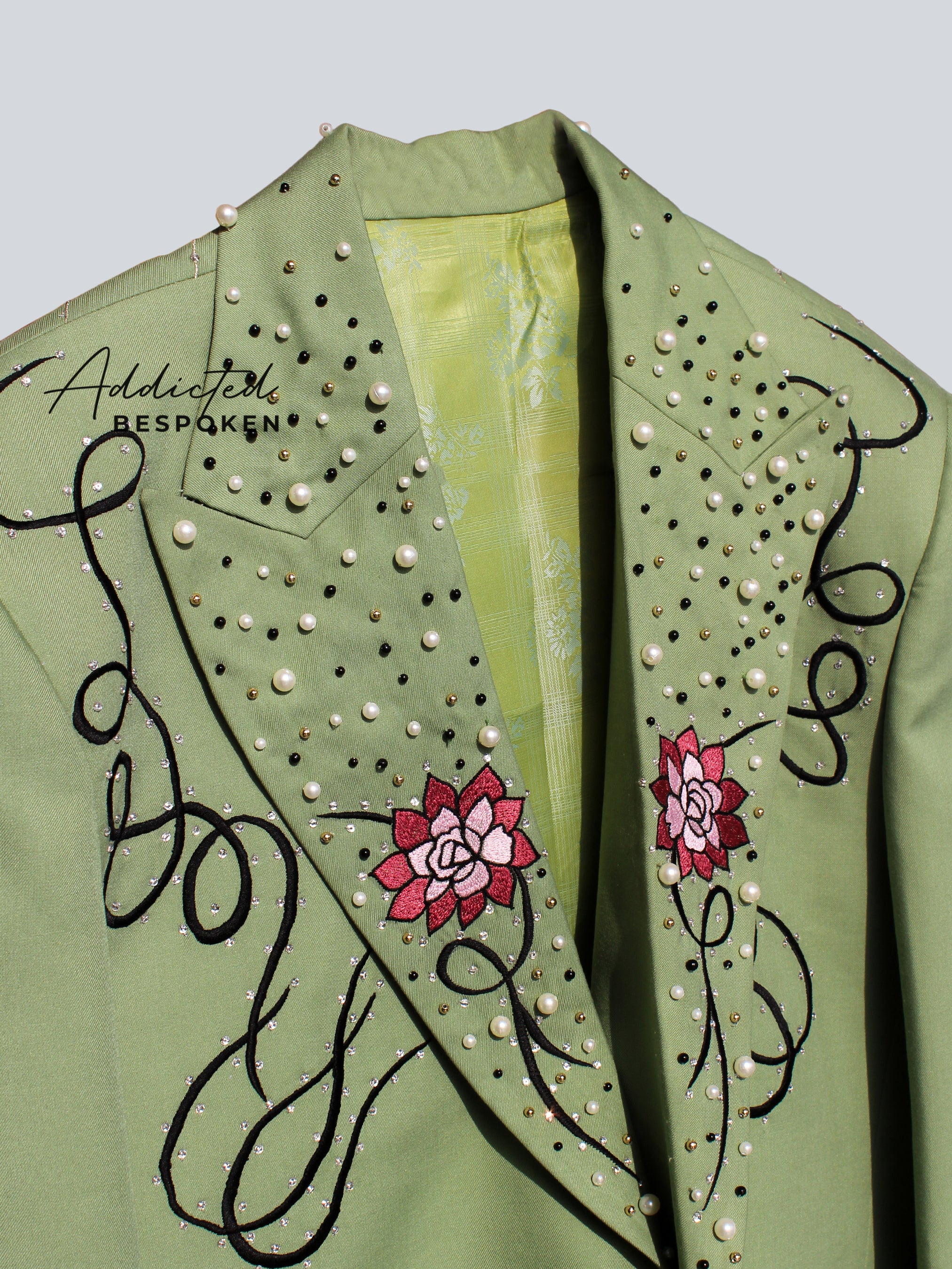 Eloquent Pearl Charm Intricate Western Suit