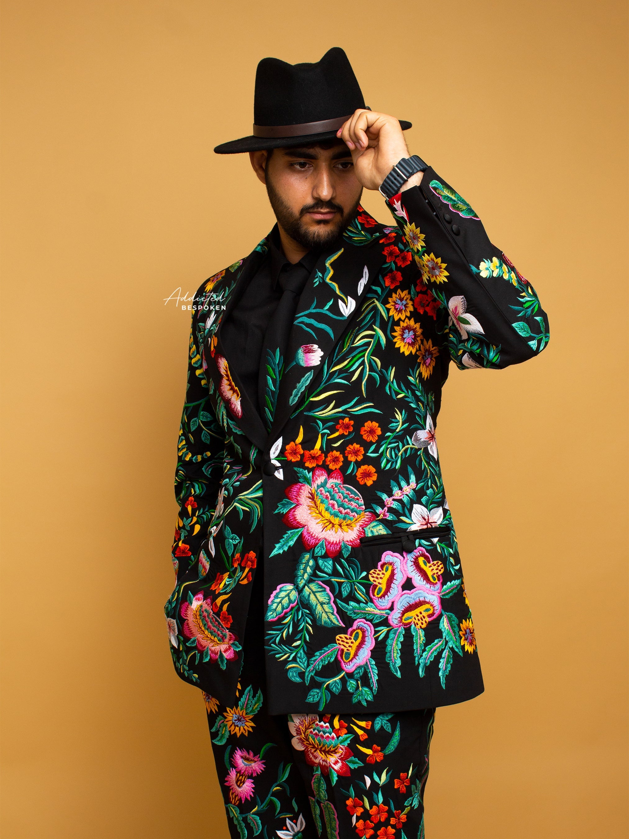 Embroidered Floral Groomsmen Attire Addicted Bespoken