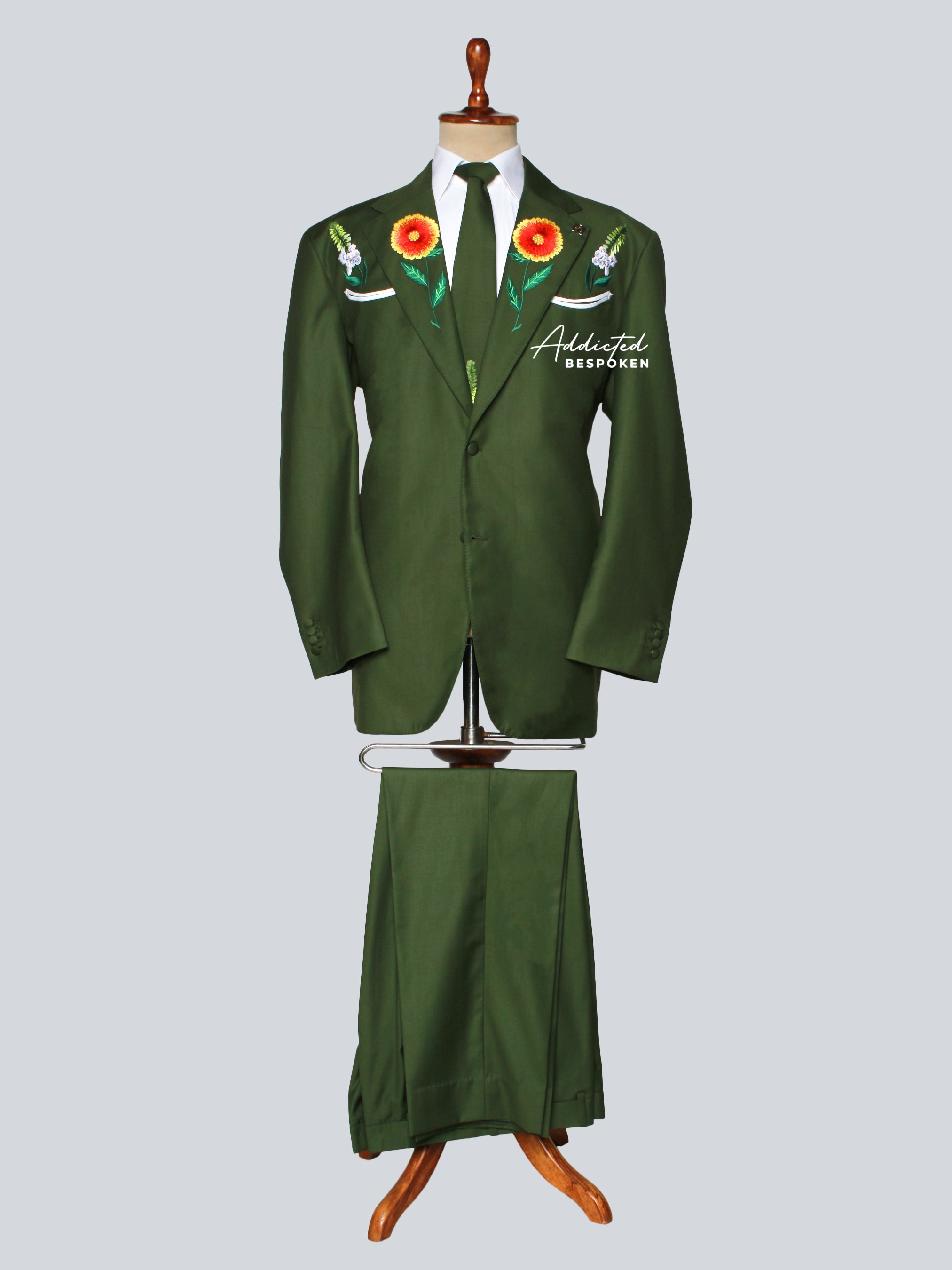 Luxury Floral Embroidered Suit Addicted Bespoken