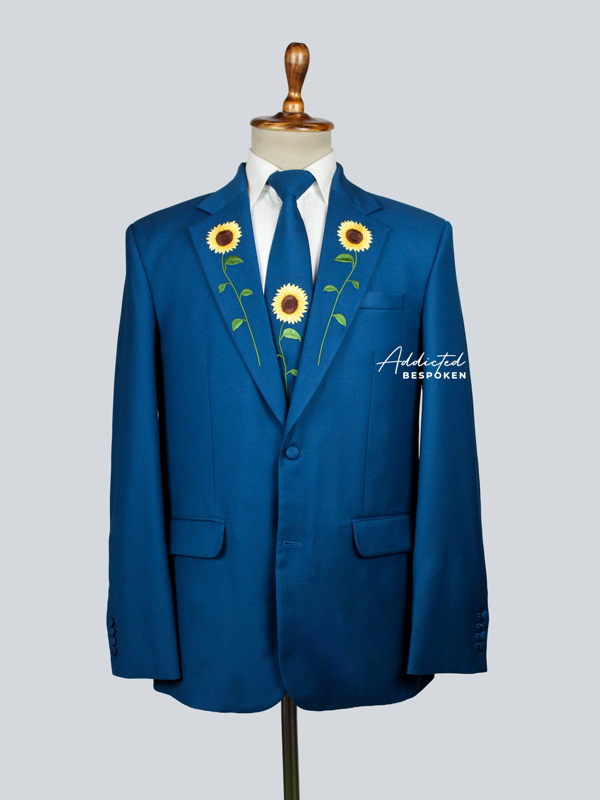 Men’s Blue Sunflower Suit Addicted Bespoken