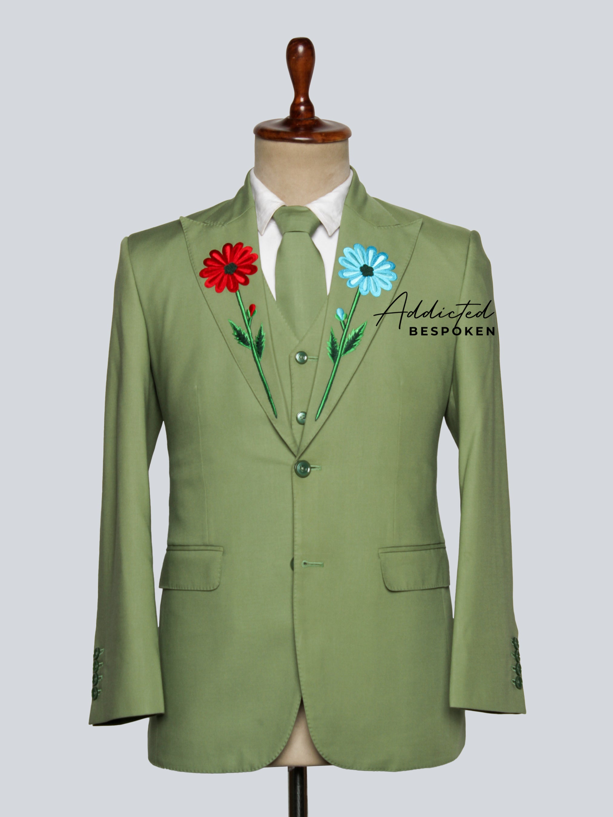 Botanical Embroidery Power Suit