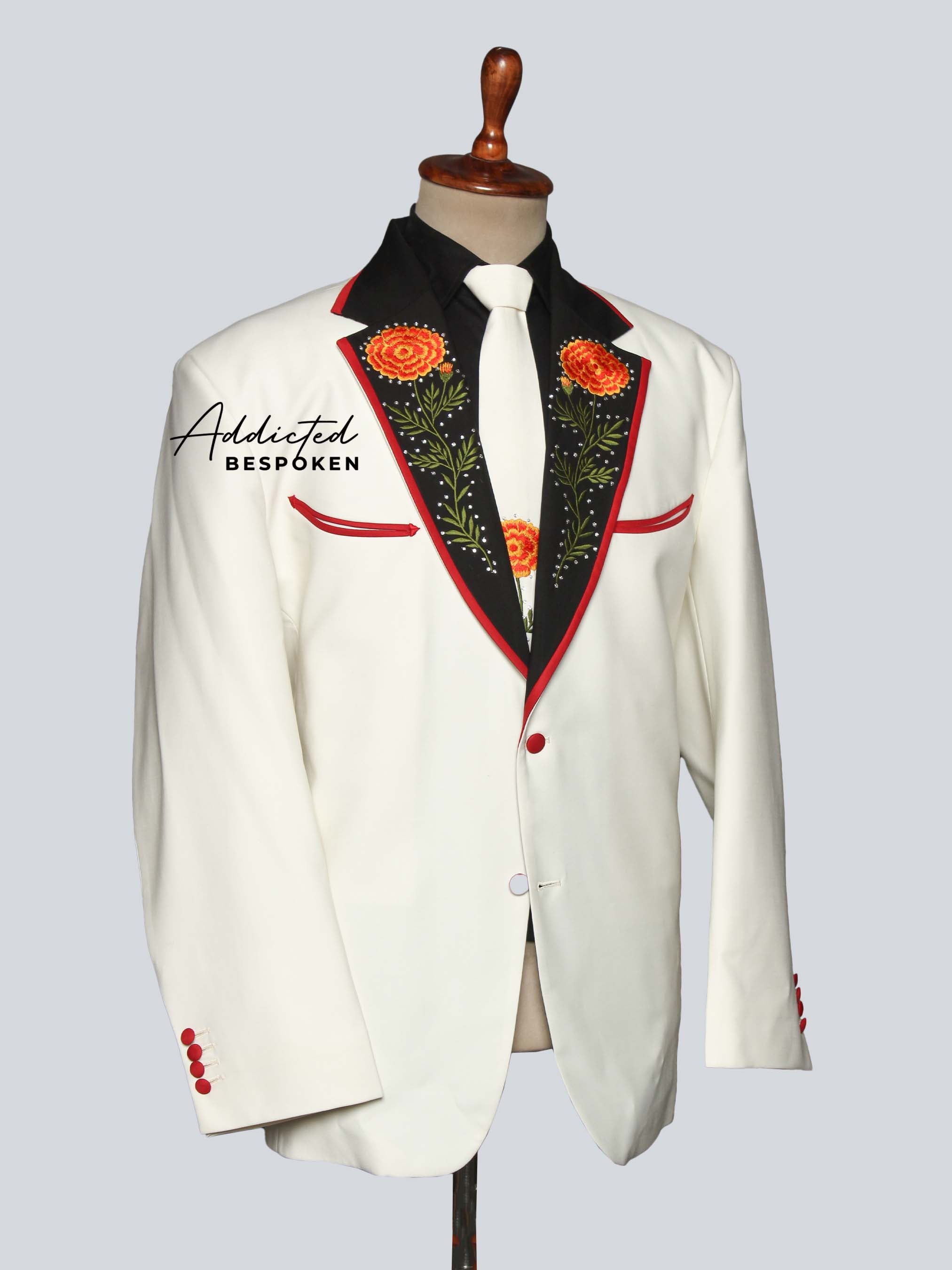 Floral Contrast Lapel Blazer Addicted Bespoken