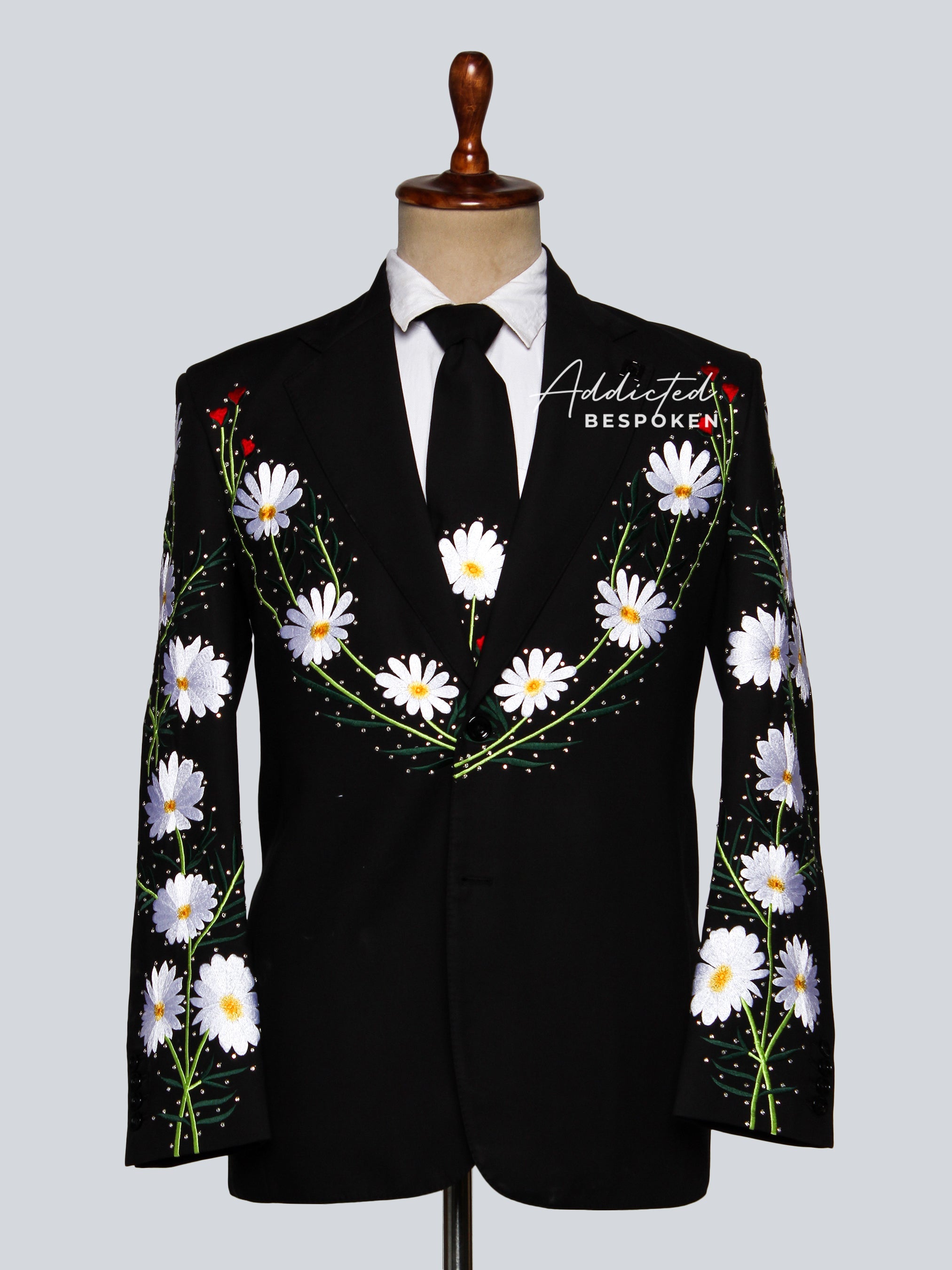 Daisy Embroidered Floral Suit Addicted Bespoken