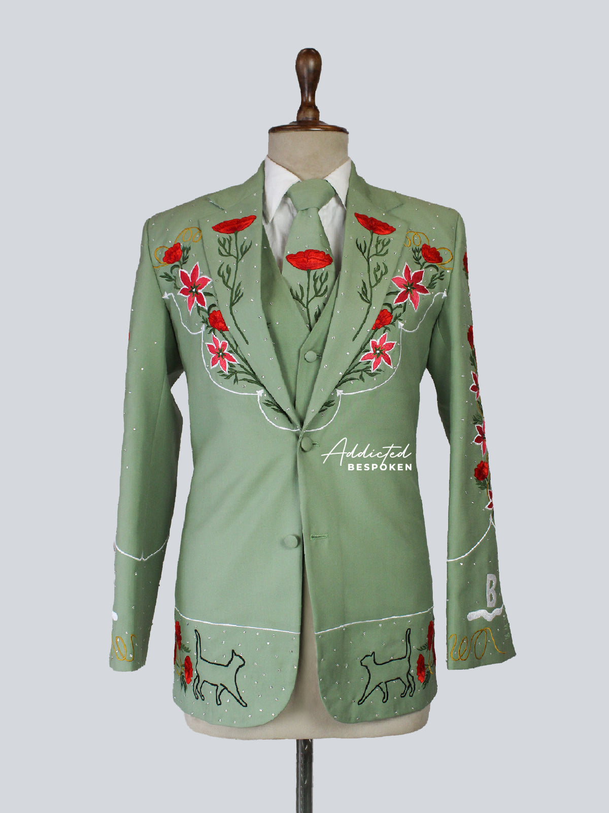 Men's Olive Green Suit Addicted Bespoken