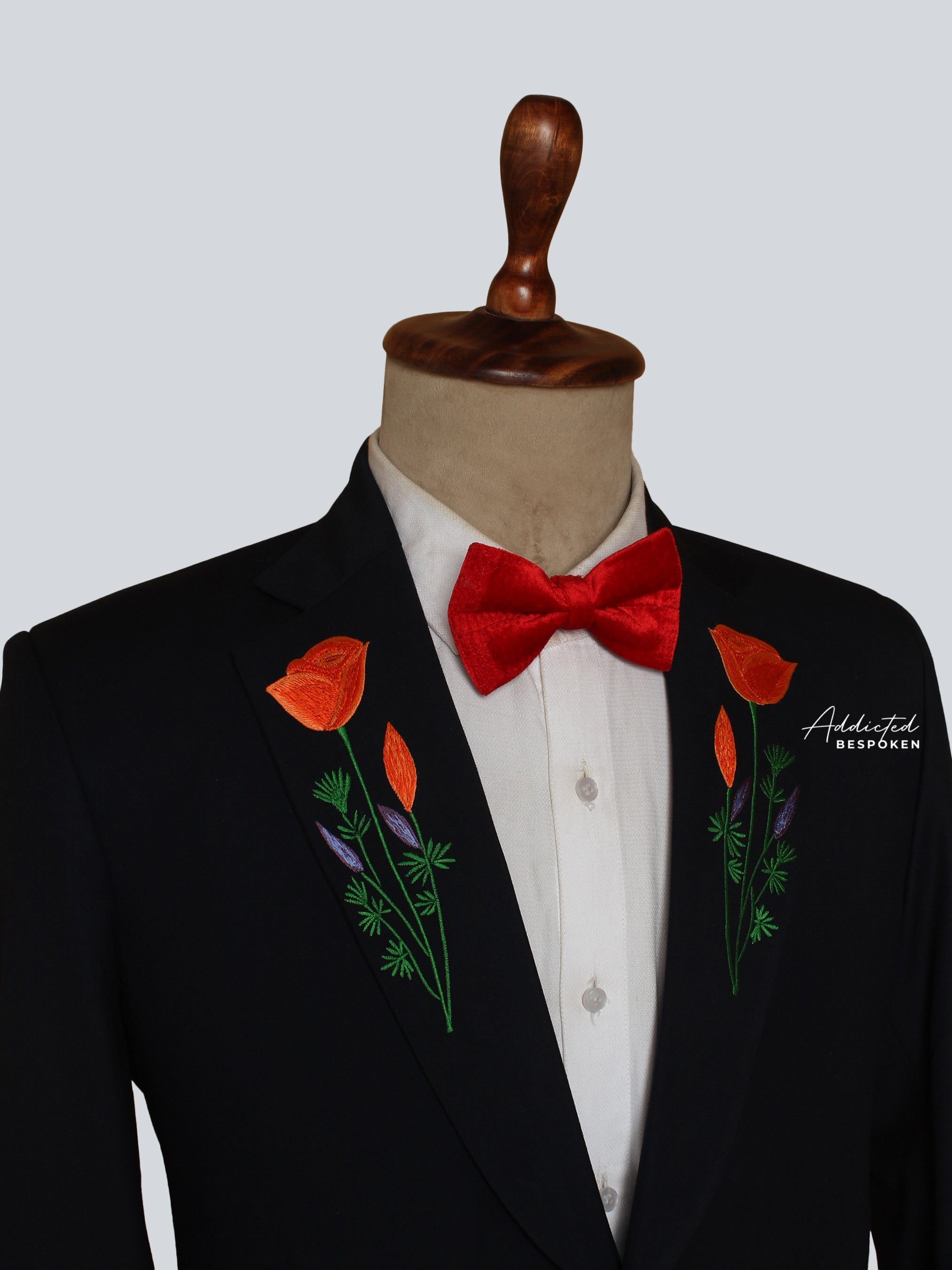 Butterfly & Floral Embroidered Suit Addicted Bespoken