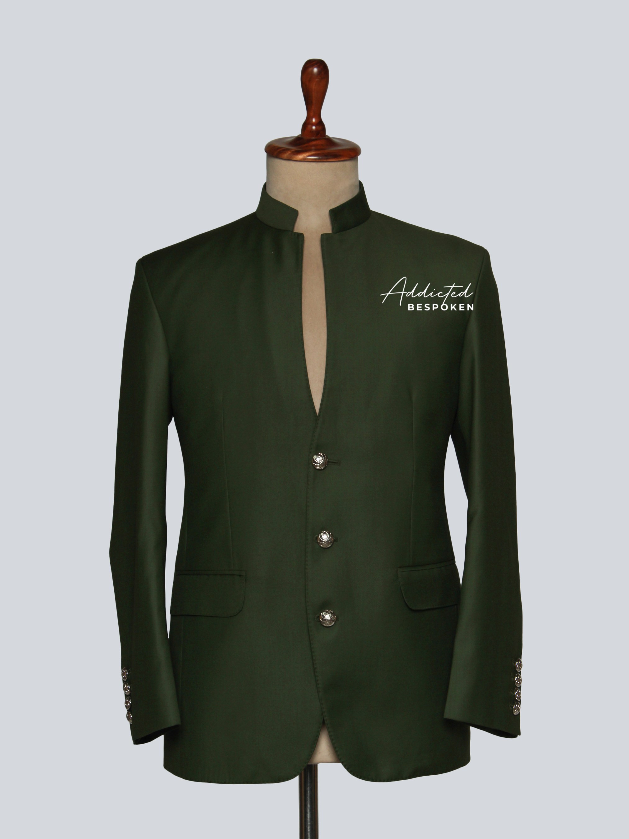 Mandarin Collar Suit Set