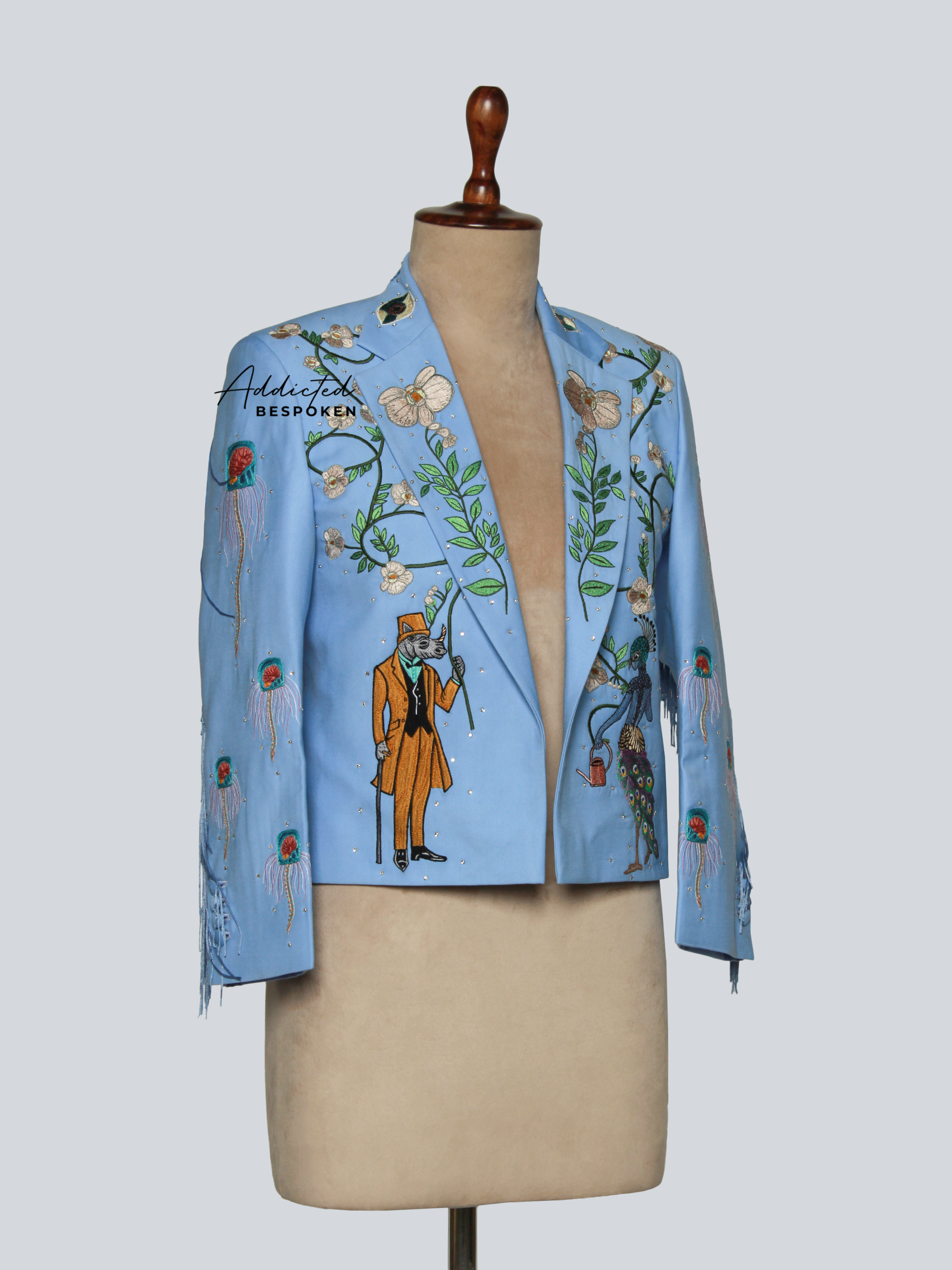 Peacock Tale Embroidered Blazer