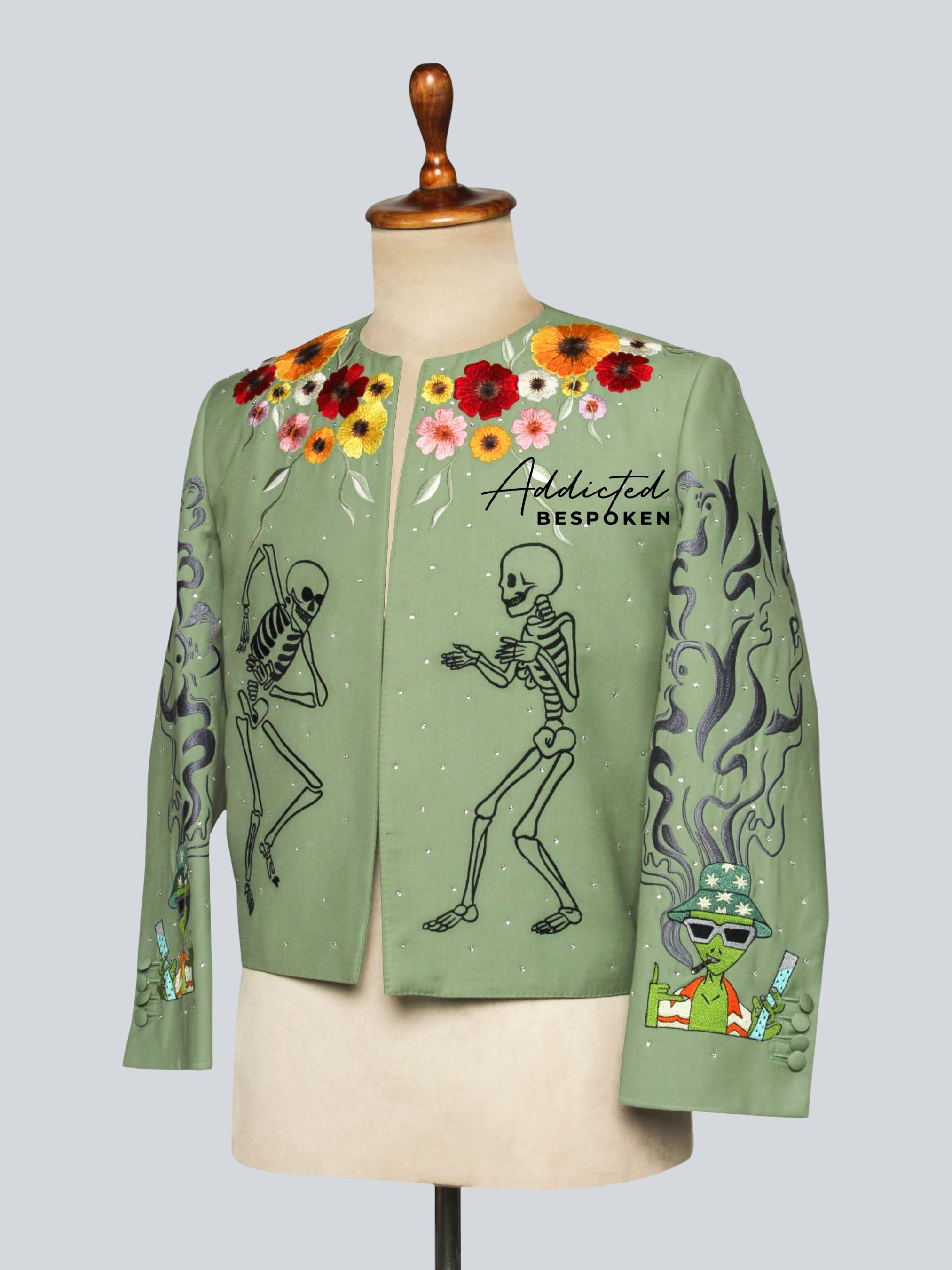 Skull & Alien Embroidered Statement Jacket Addicted Bespoken
