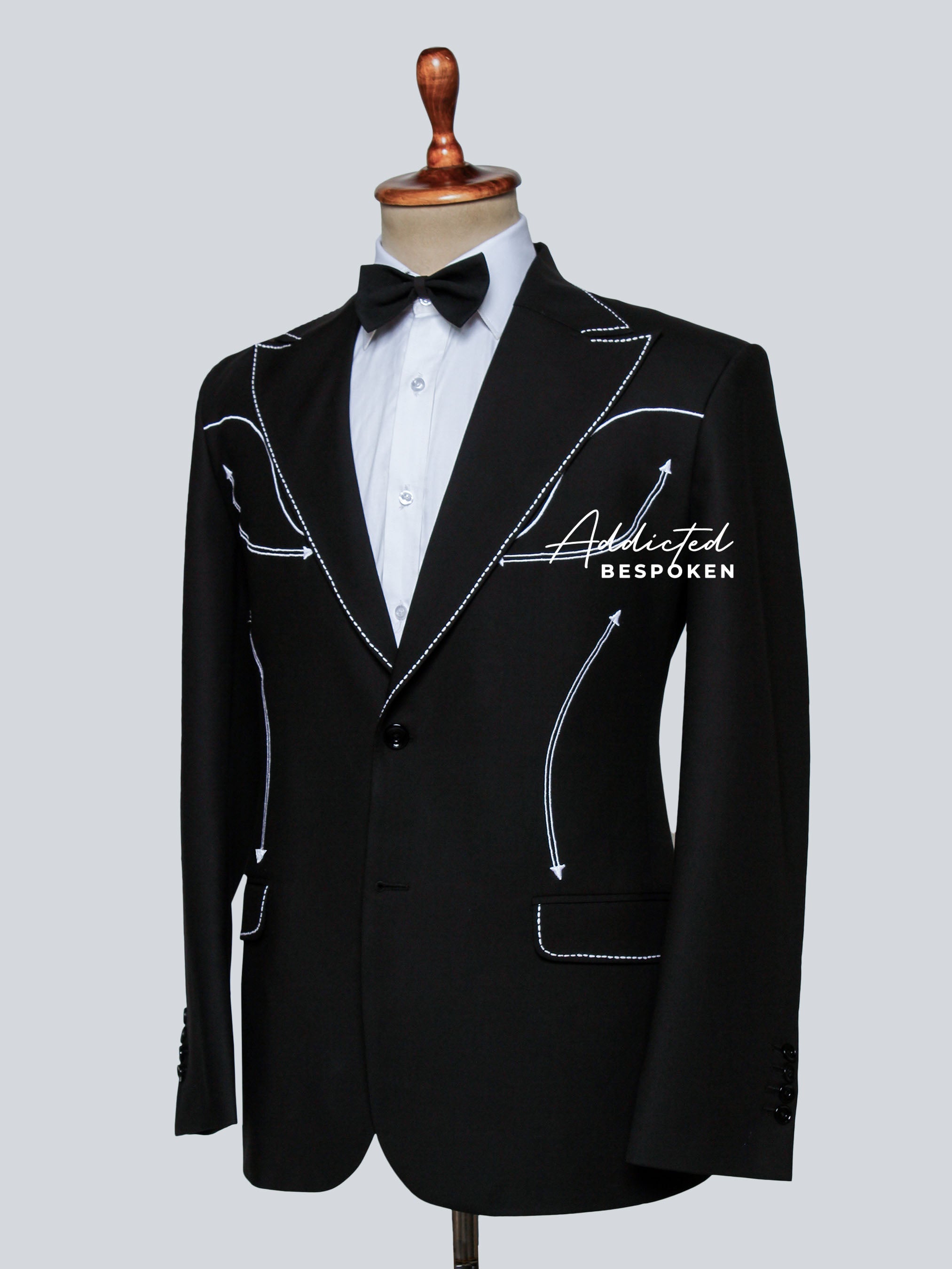 Luxury Western-Inspired Black Blazer Addicted Bespoken