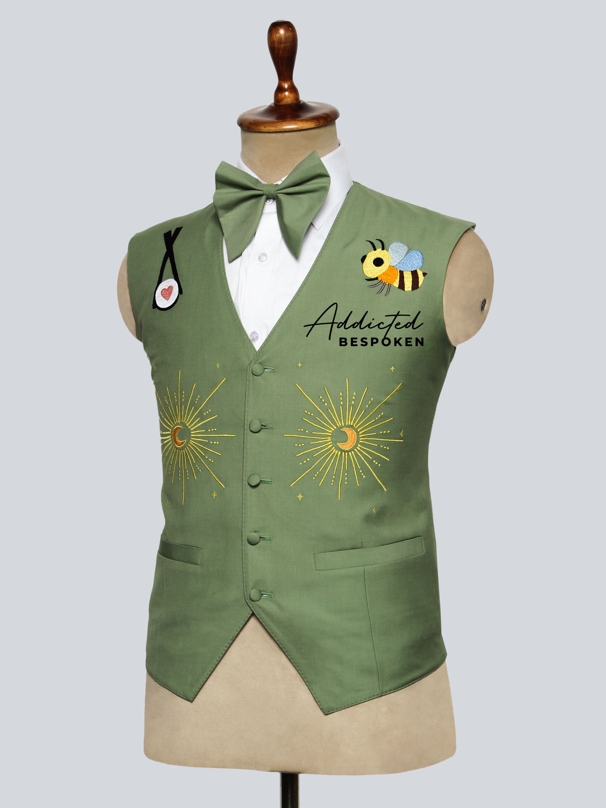 Celestial Bee Embroidered Waistcoat Addicted Bespoken