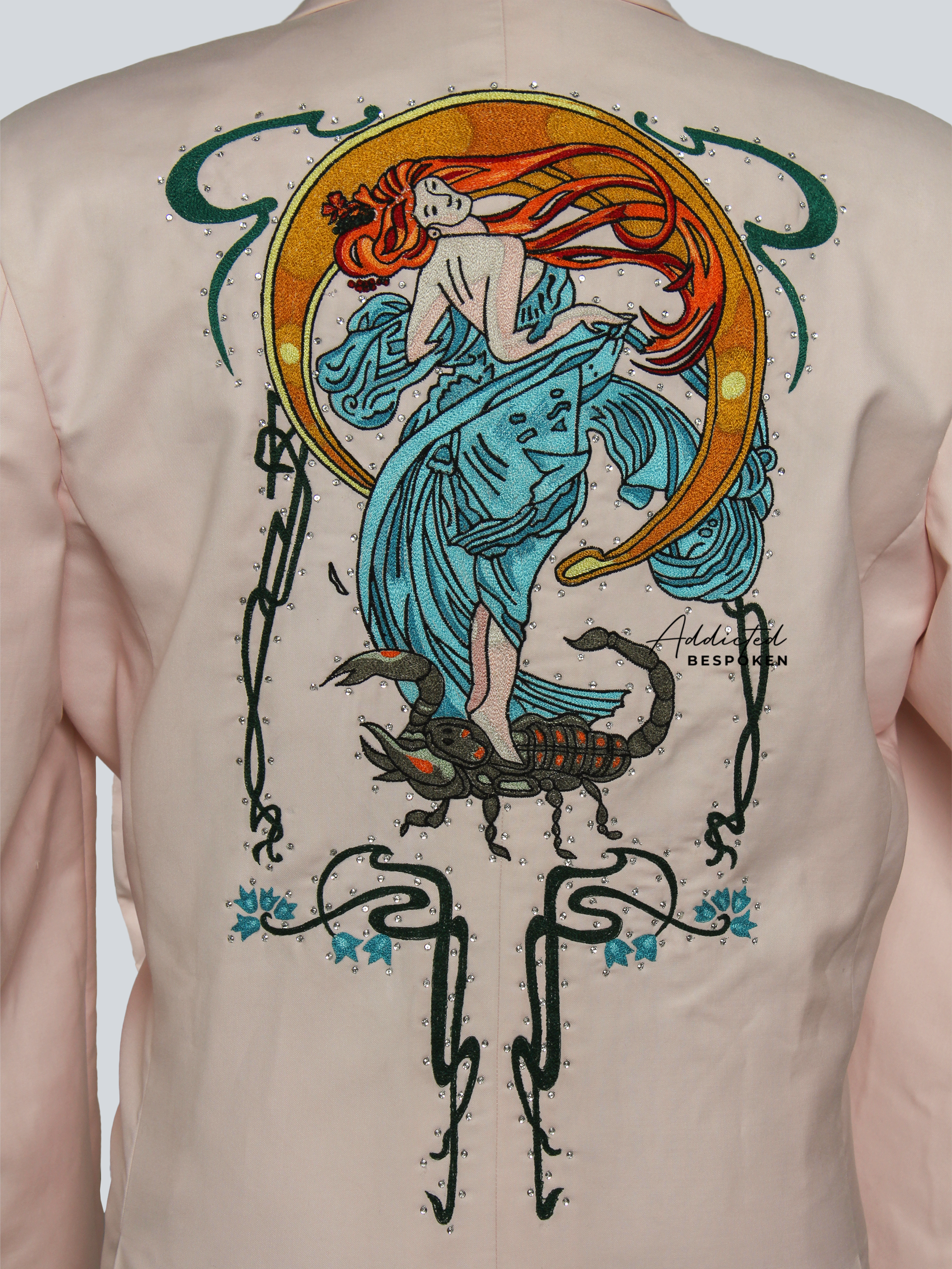 Twin Stallion Embroidered Suit