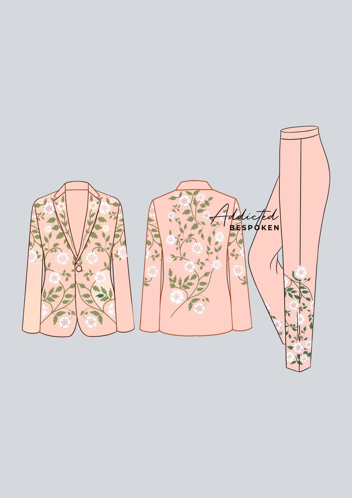 Rose Embroidered Cocktail Attire Addicted Bespoken