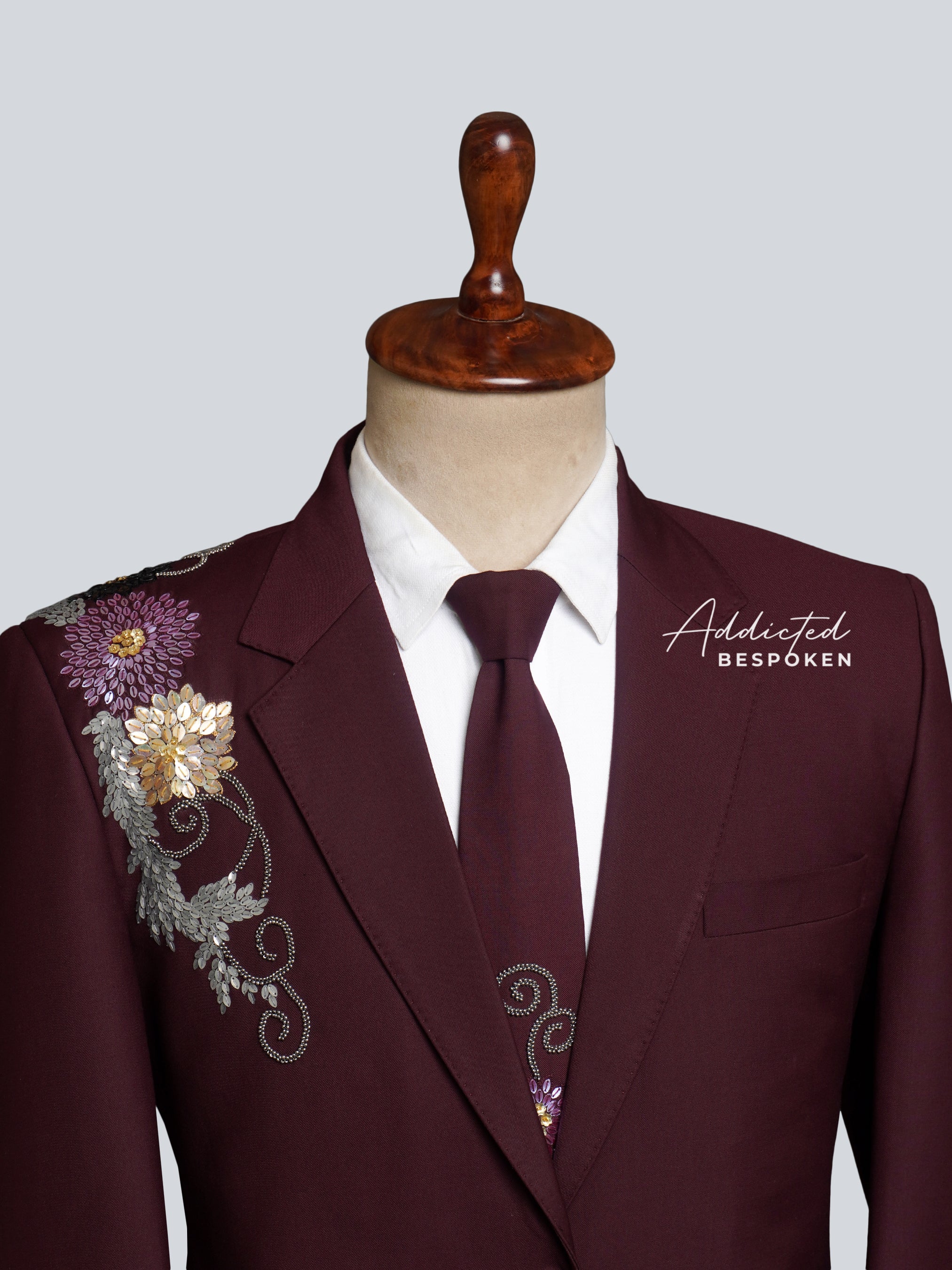 Floral Grace Embroidered Suit