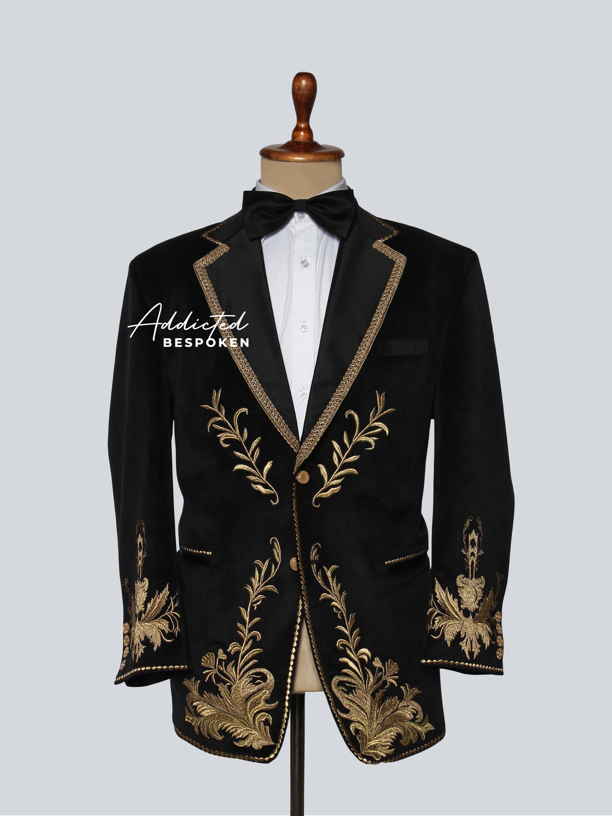 Midnight Gold Velvet Blazer Addicted Bespoken