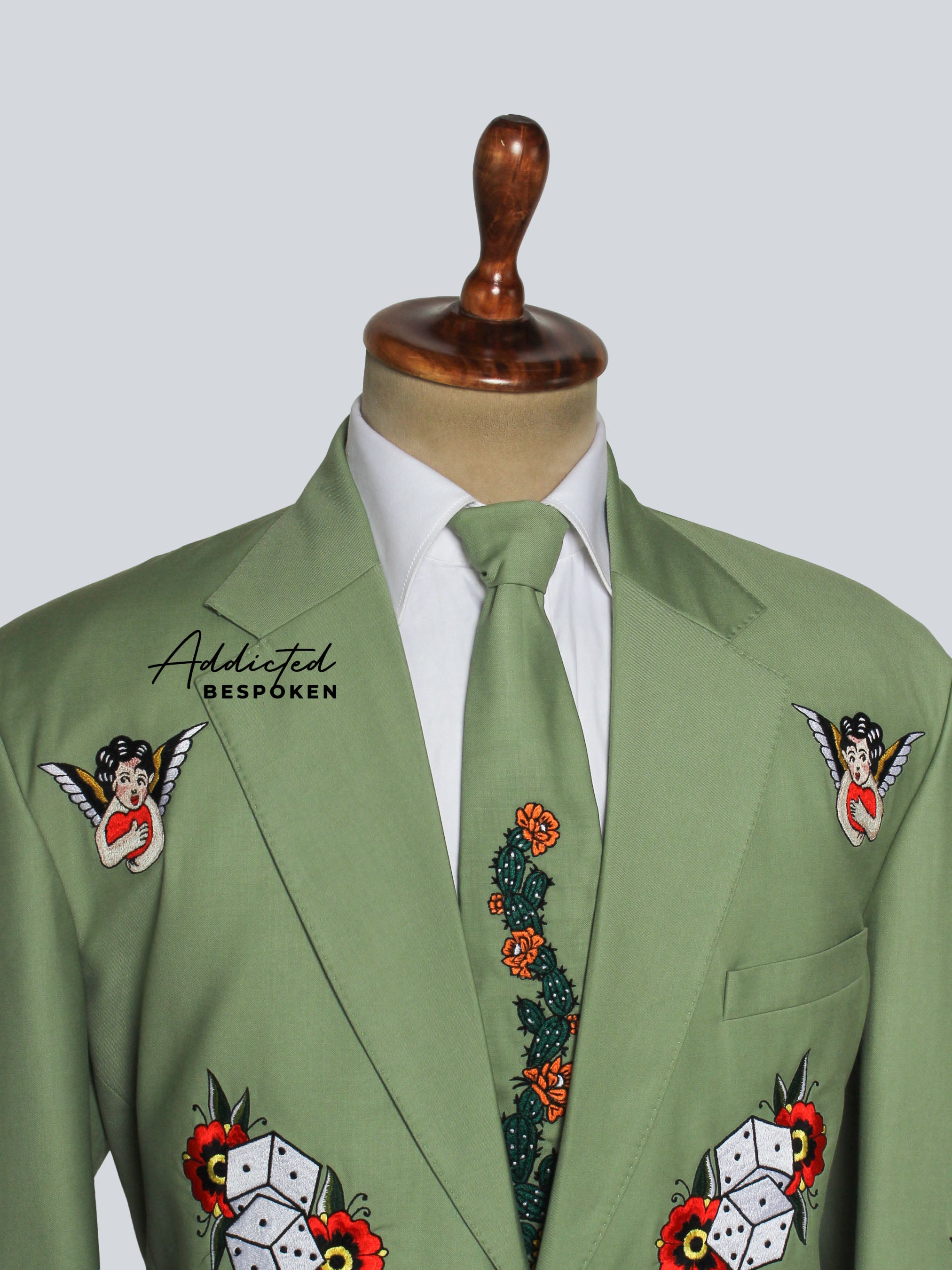 Tropical Embroidery Tailored Suit Addicted Bespoken
