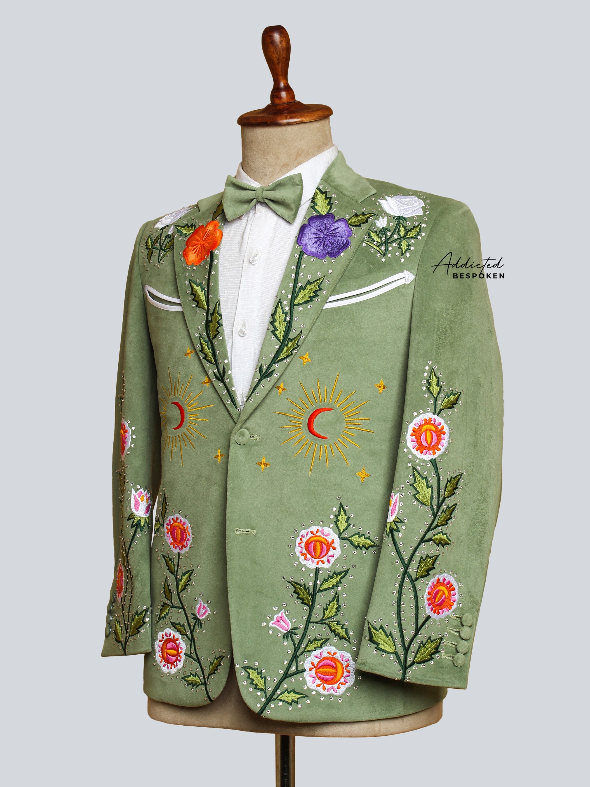 Verdant Florida Embroidered Suit Addicted Bespoken