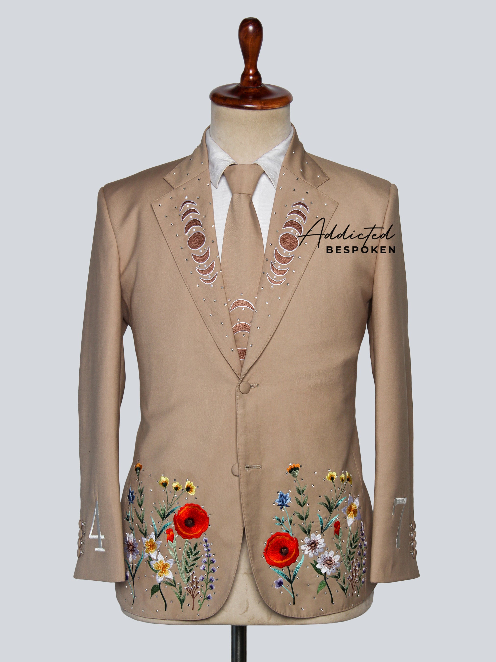 Cosmic Harmony Floral Embellished Suit