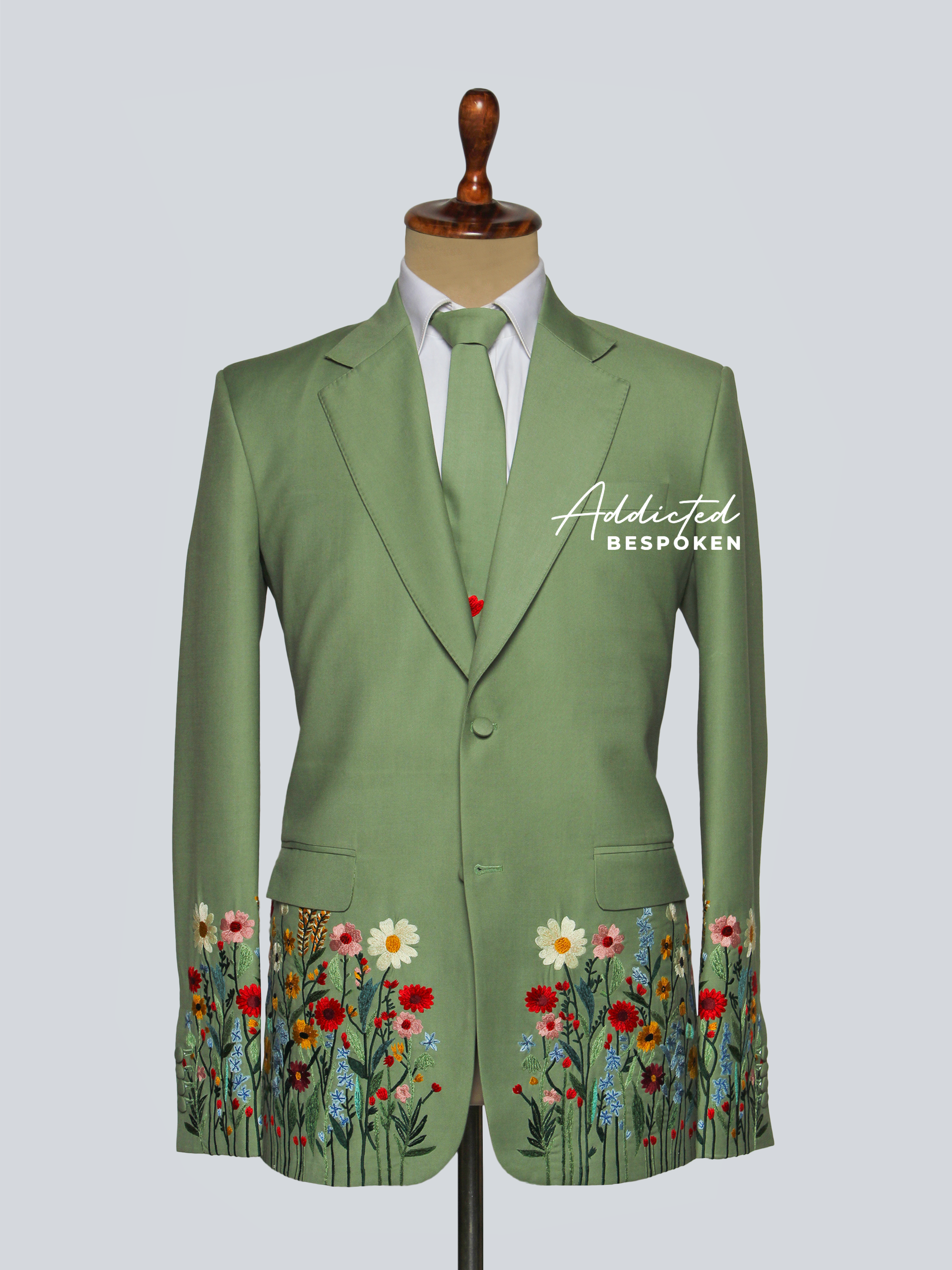 Couture Floral Embroidered Suit
