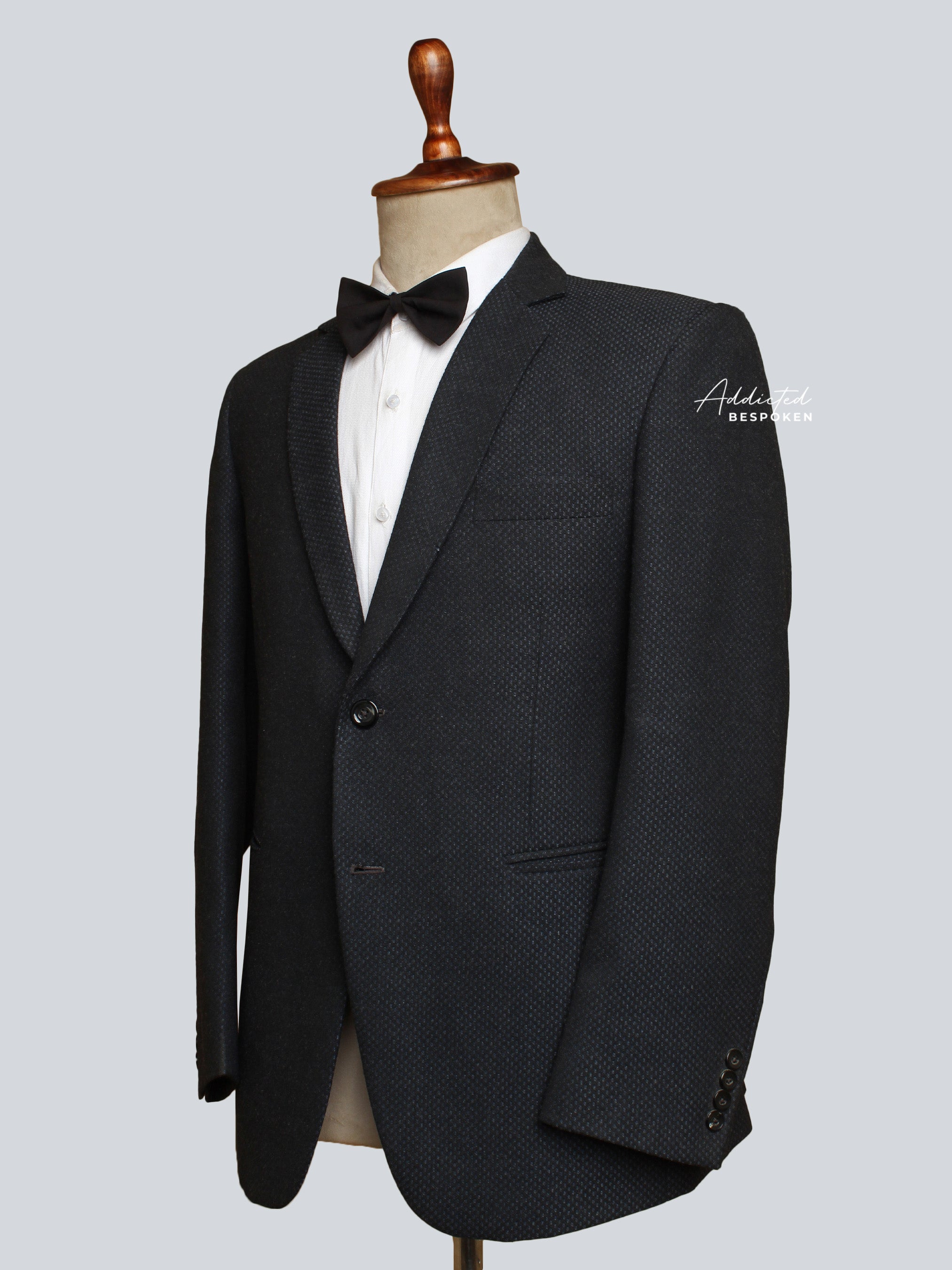 Elegant Black Cotton Blazer (CLS) Addicted Bespoken