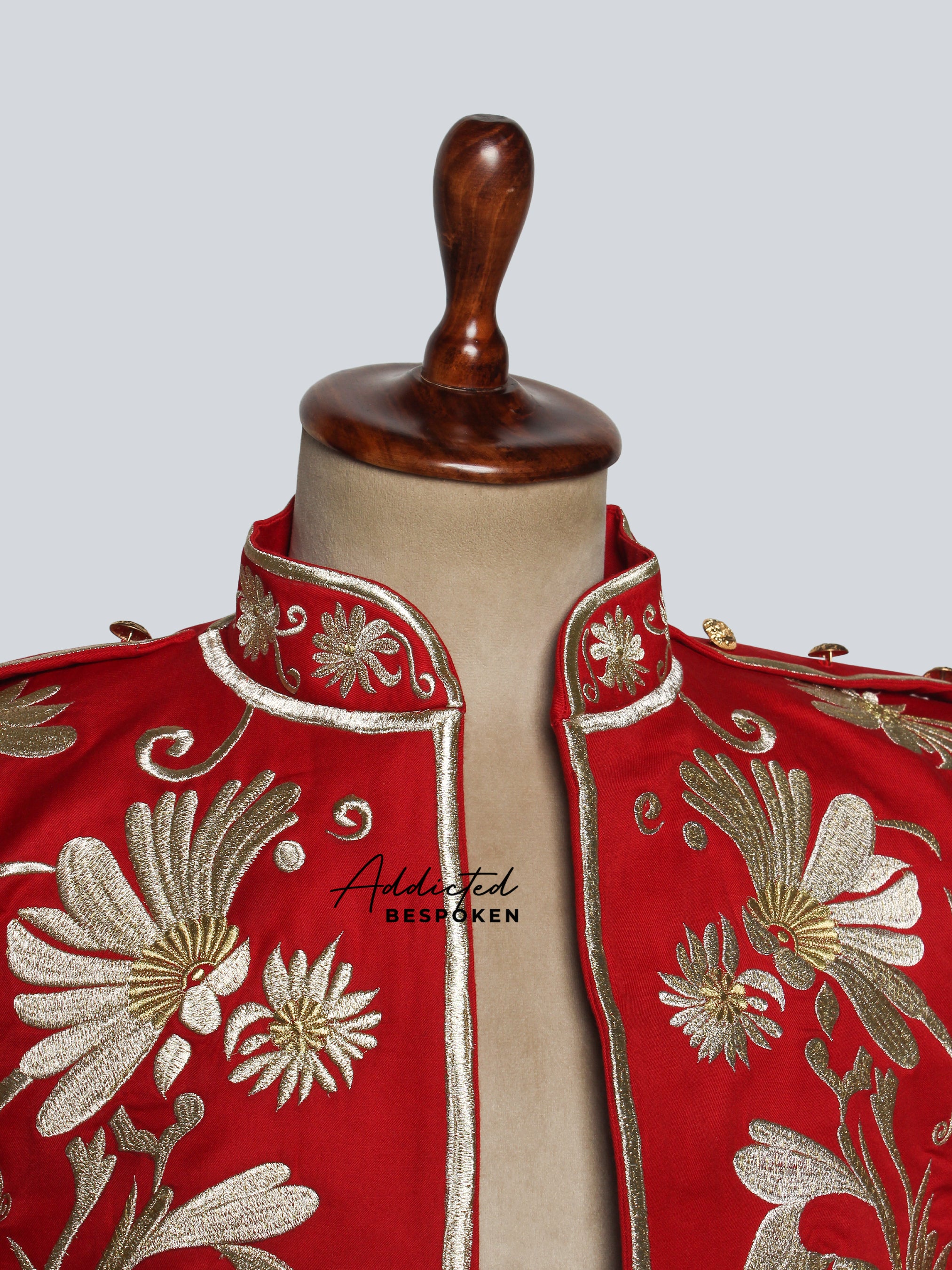 Crimson Royale Embroidered Matador Jacket