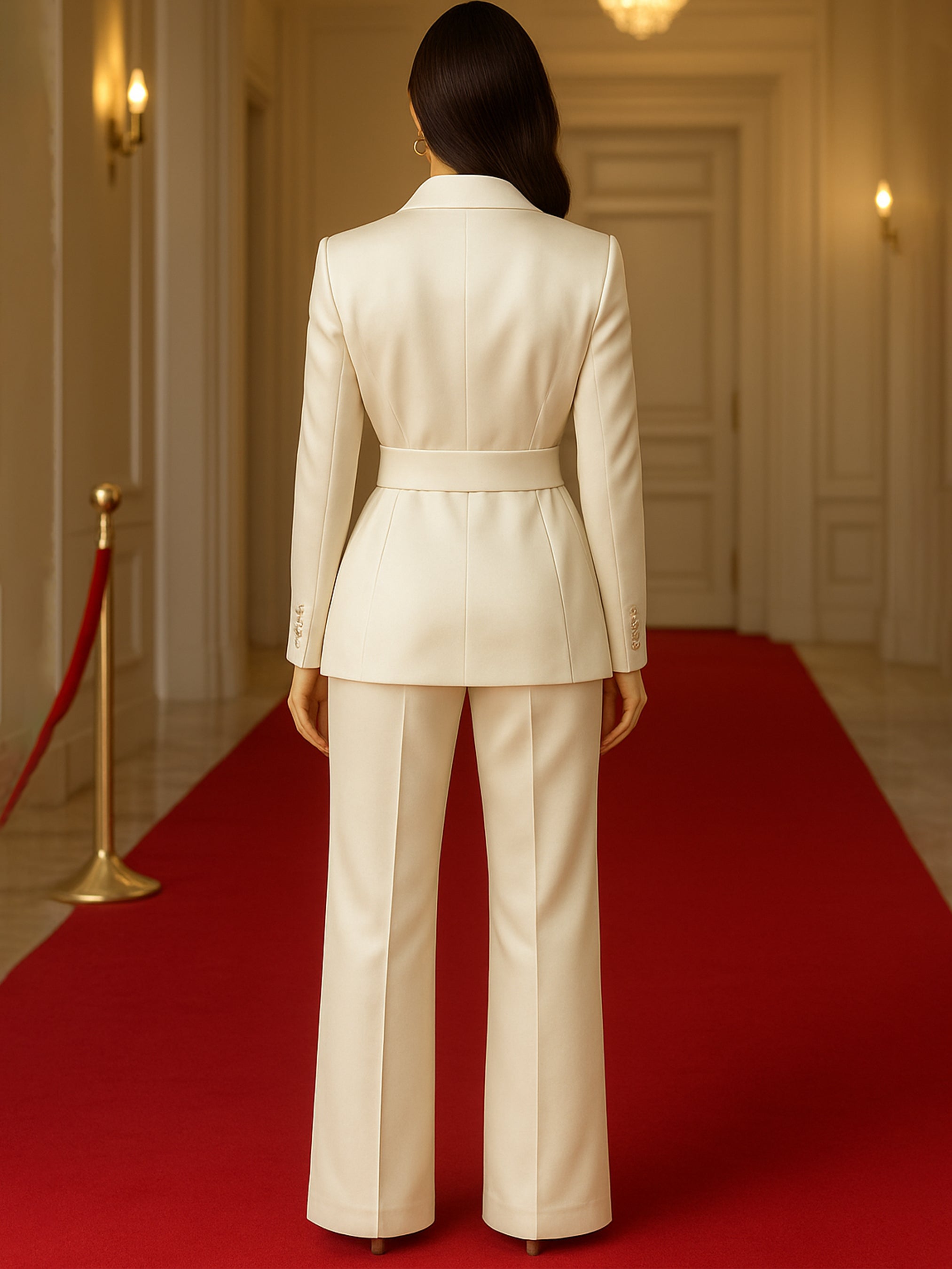 The Radiance Belted Satin Suit