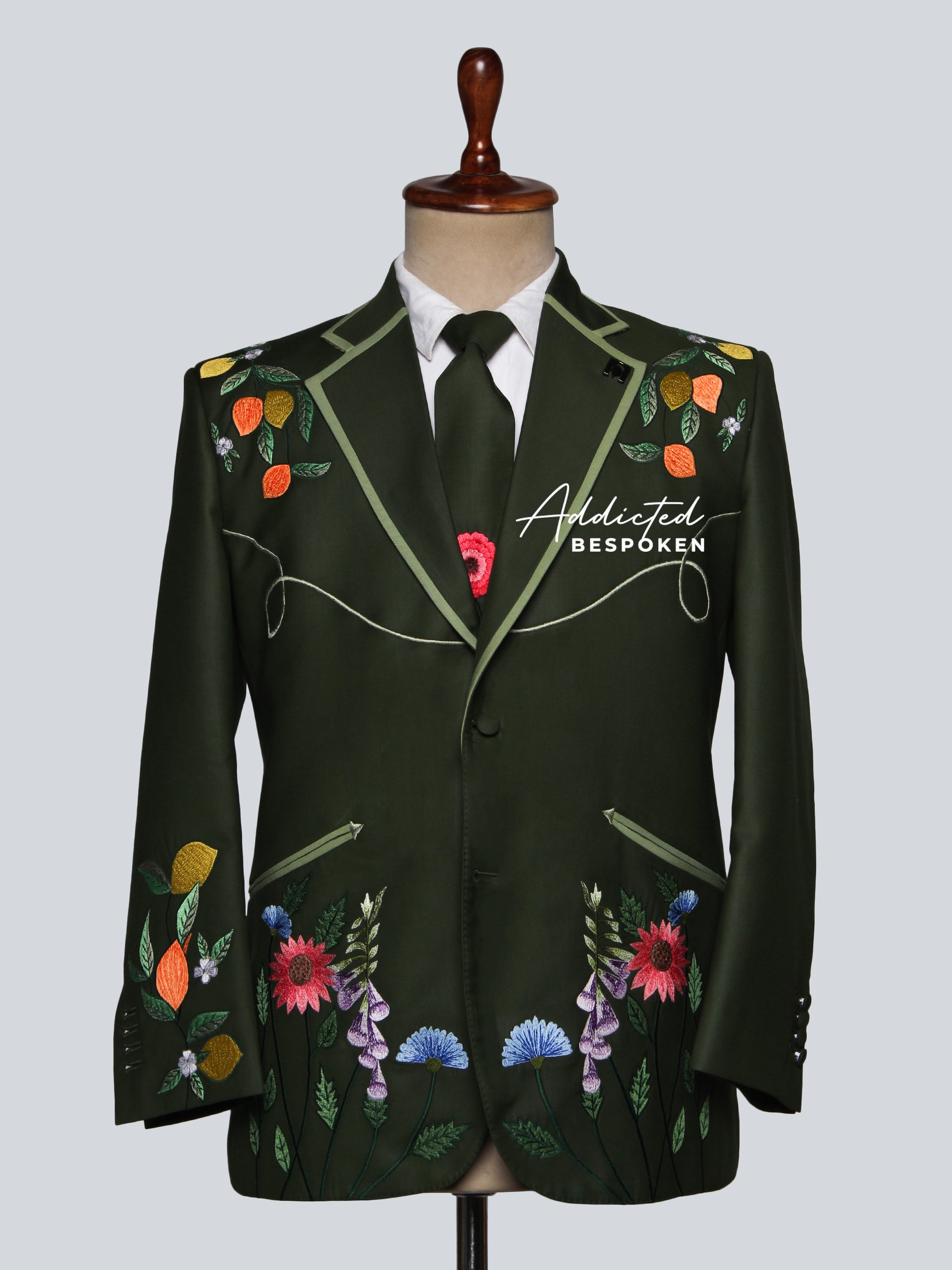 Harvest Garden Delight Whimsical Embroidery Suit