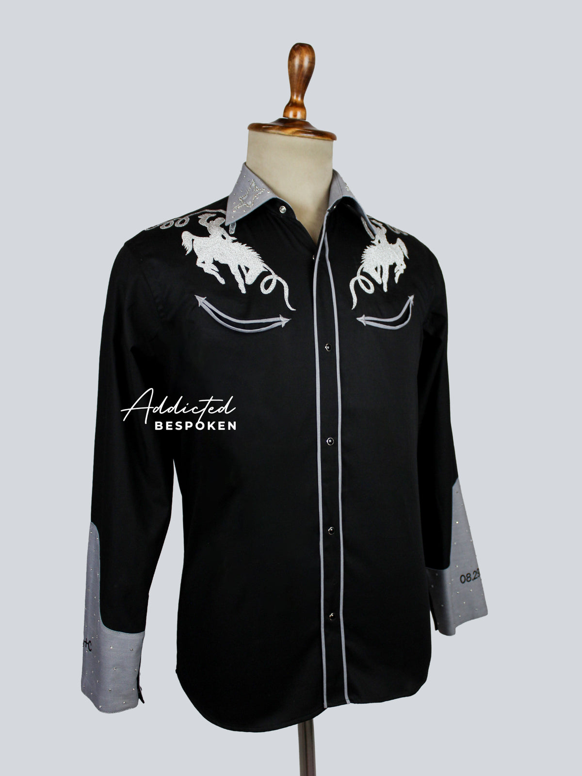 Mens Black Western Shirt Addicted Bespoken