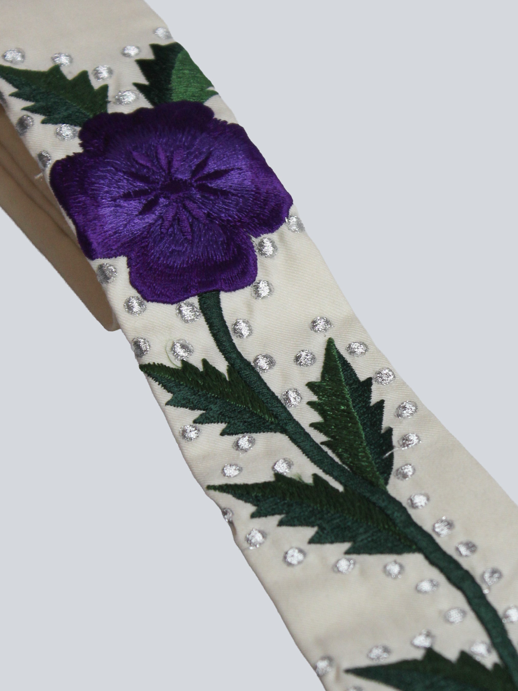 White Tie With Embroidery