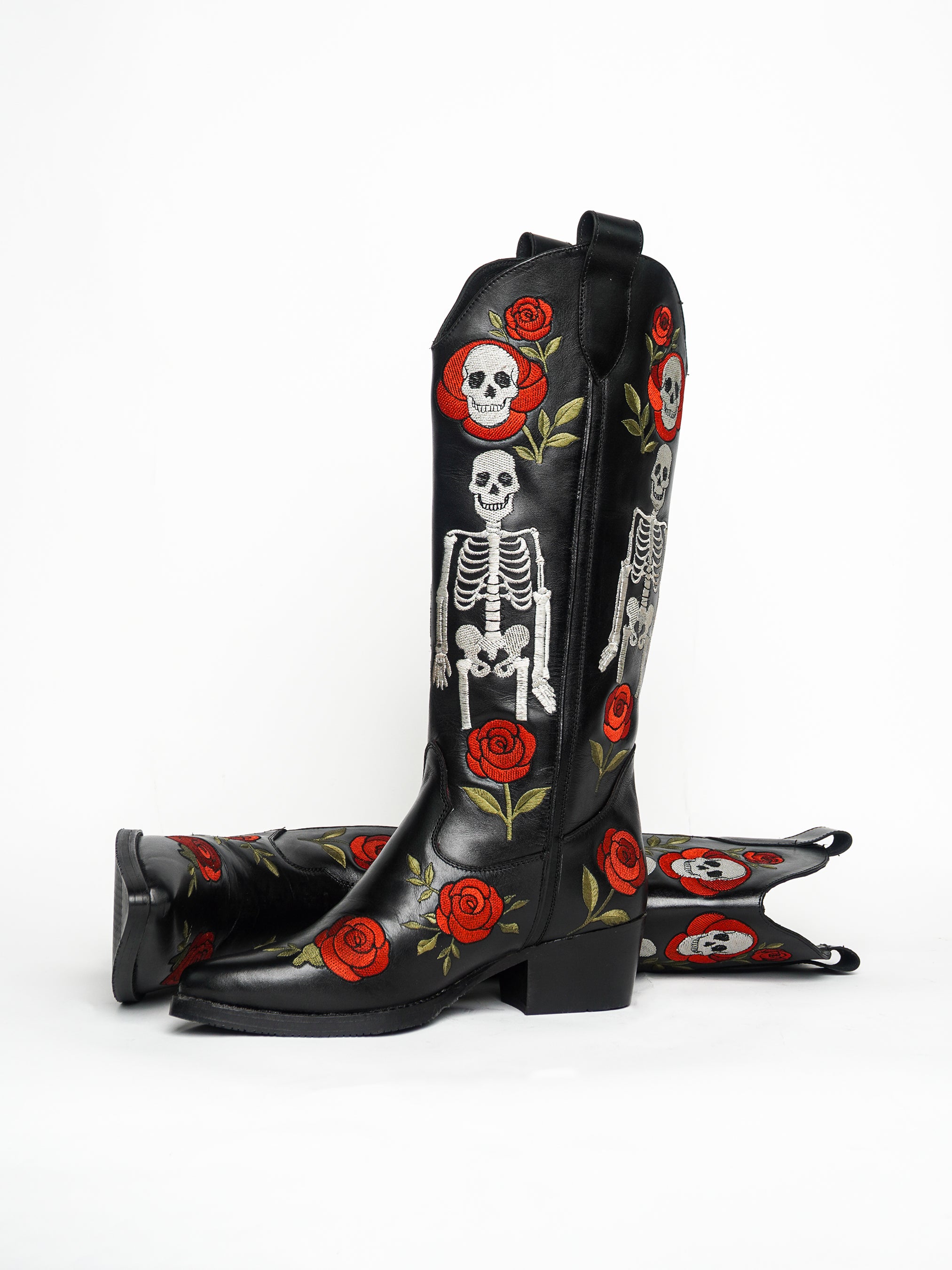 Floral Skull Boots Addicted Bespoken