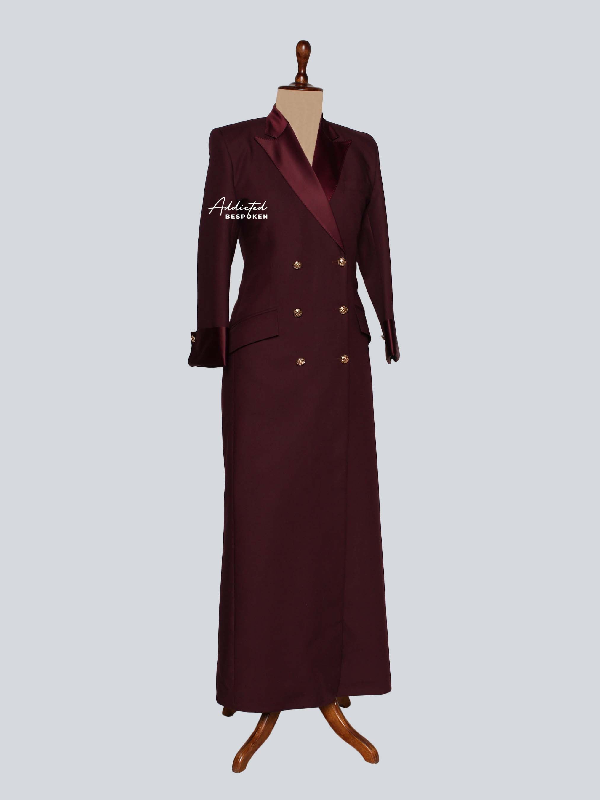 Burgundy Long Coat Women Addicted Bespoken