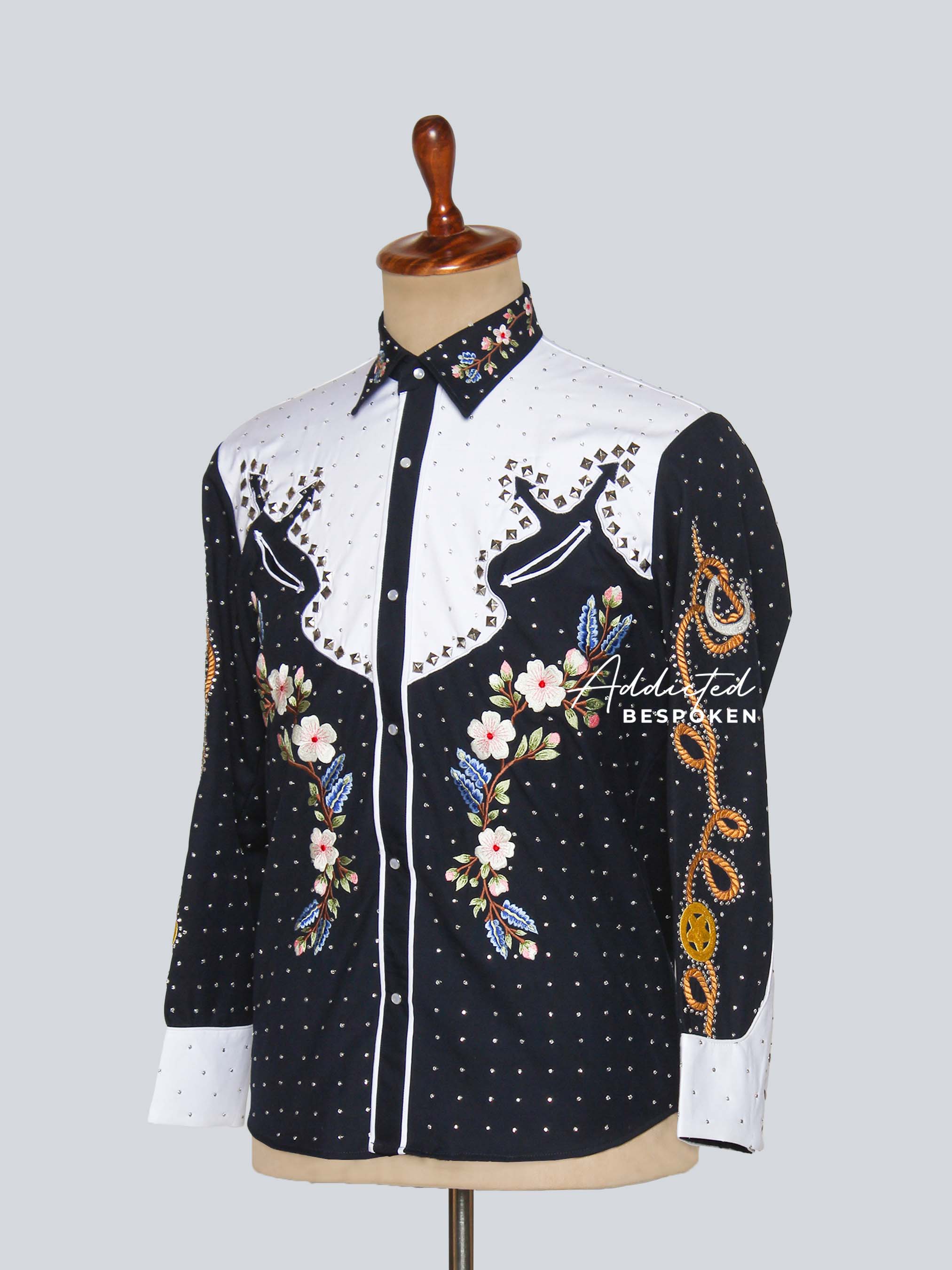 Western Floral Studded Shirt Addicted Bespoken