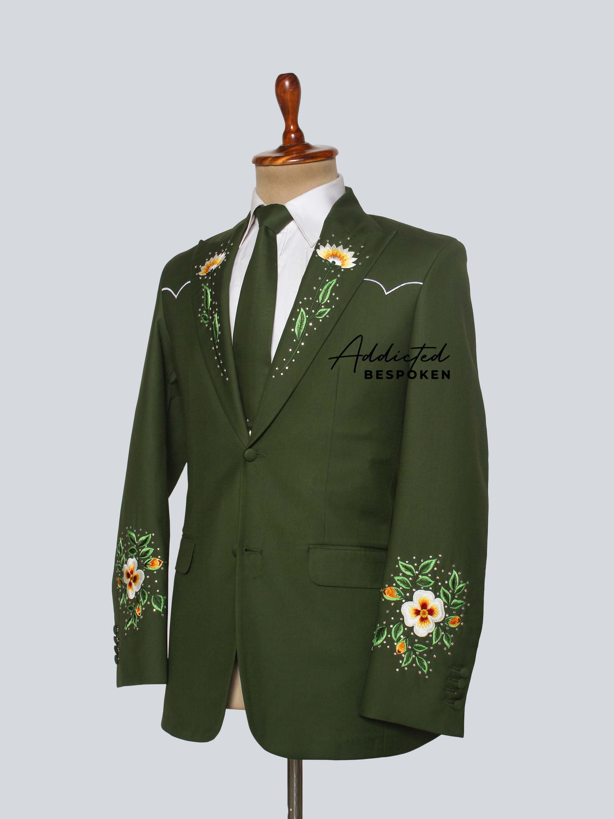 Western Bloom Floral Groom Suit Addicted Bespoken