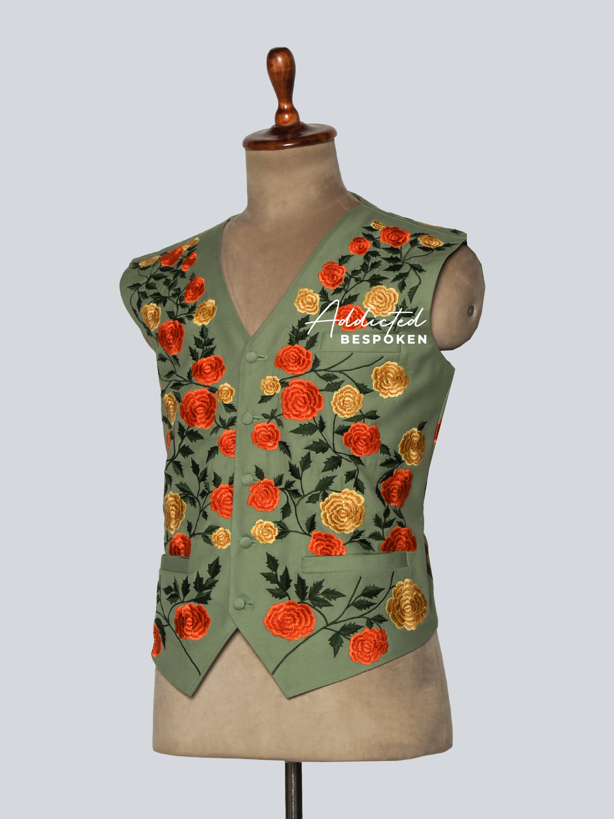 Western Floral Embroidered Vest Addicted Bespoken