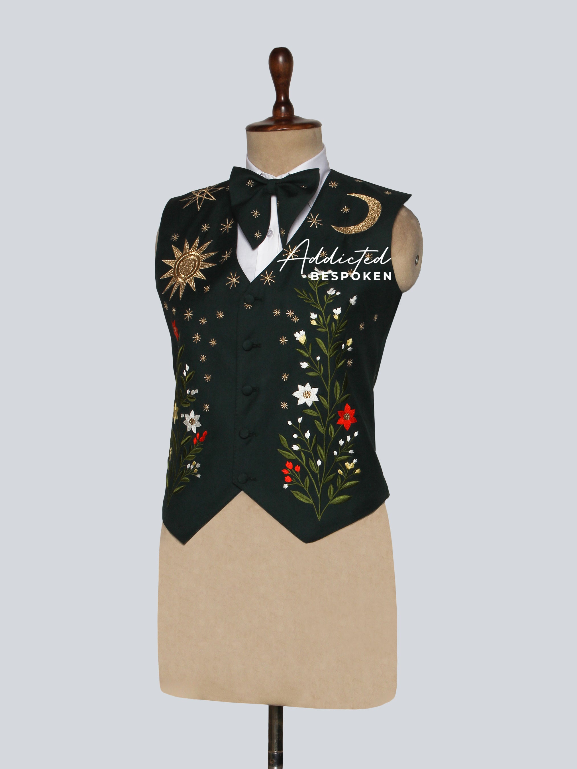 Luxury Embroidered Vest Suit Addicted Bespoken