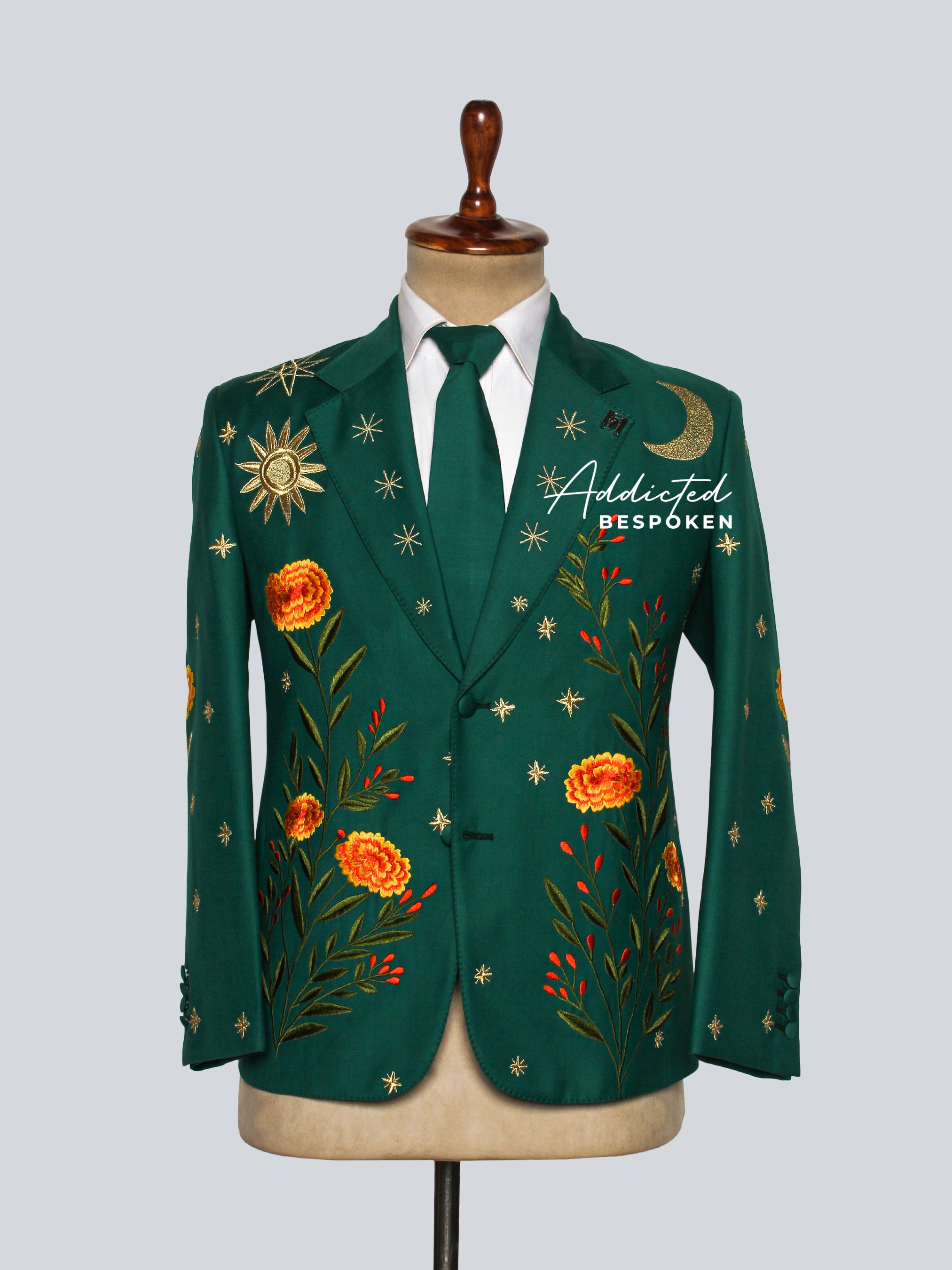 Marigold Celestial Embroidered Suit