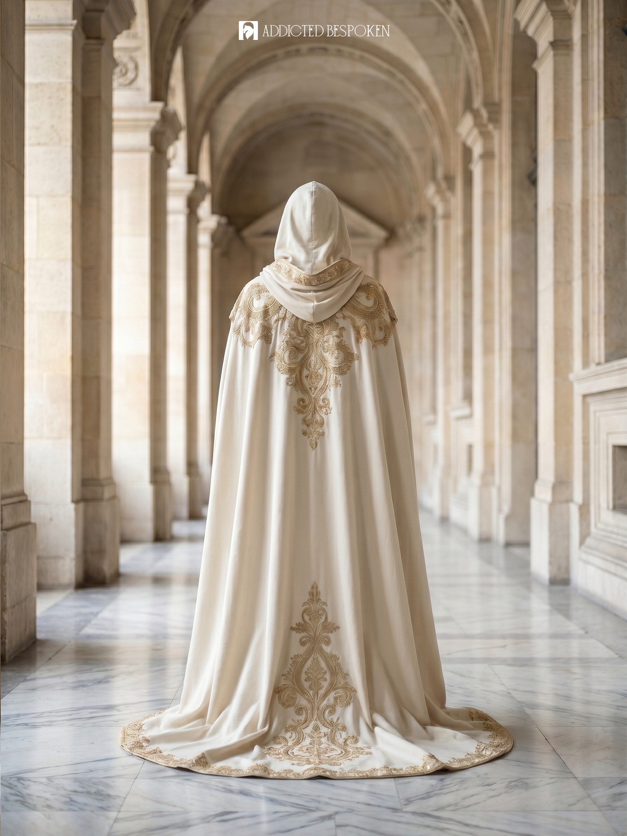Gothic Royal Embroidered Hooded Cape Addicted Bespoken