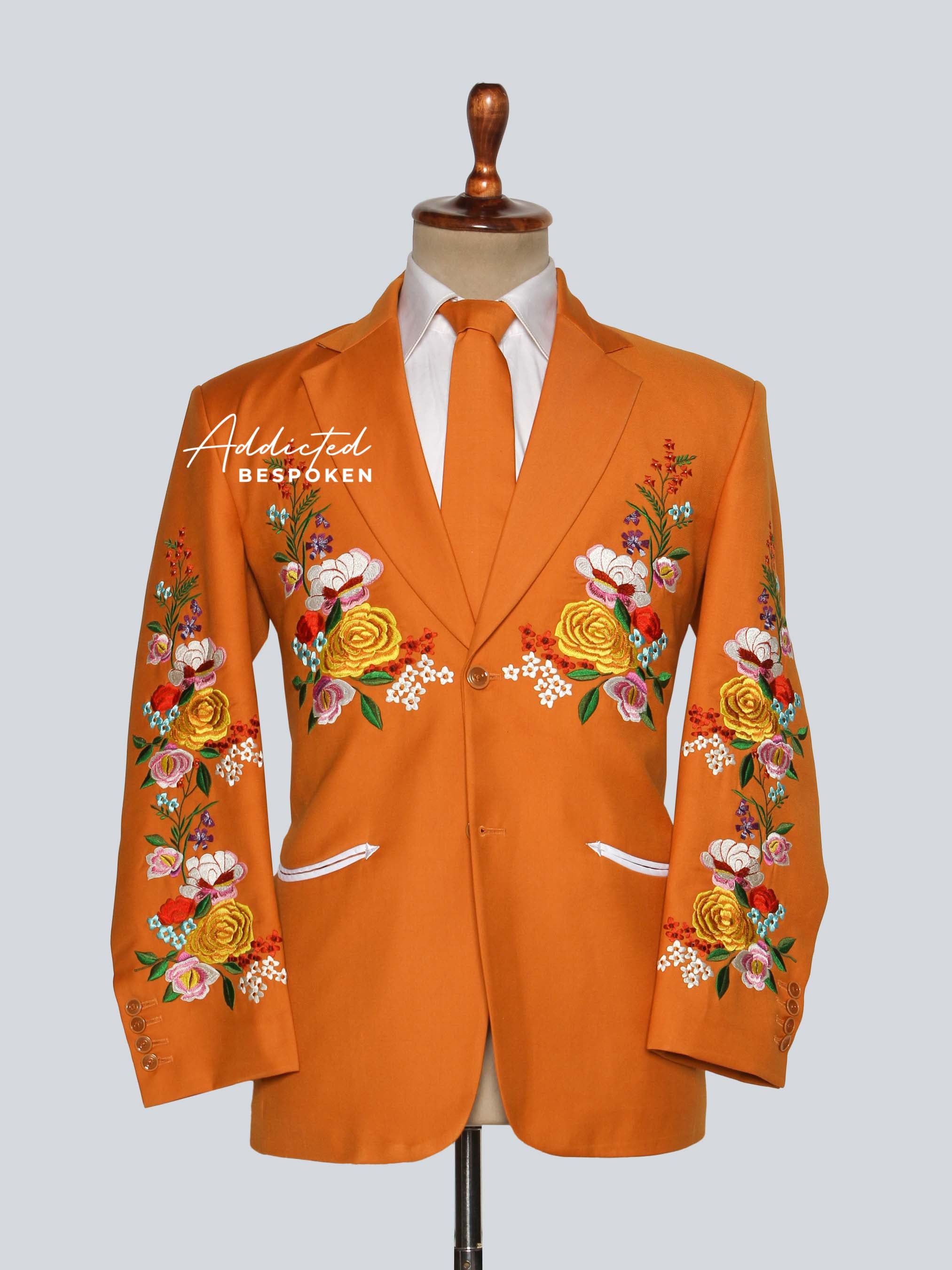 Botanical Embroidered Groom Suit Addicted Bespoken