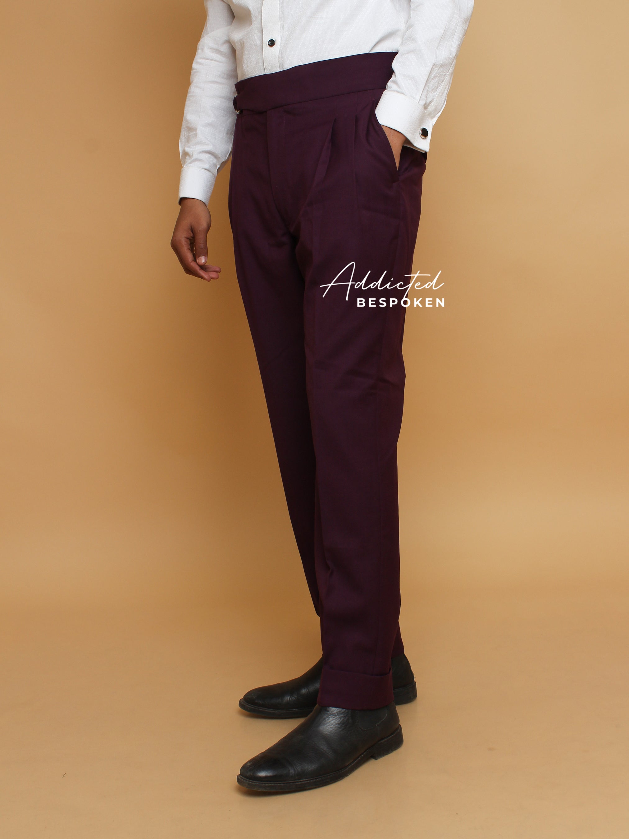 Designer Wine Cotton Pant (CLS) Addicted Bespoken