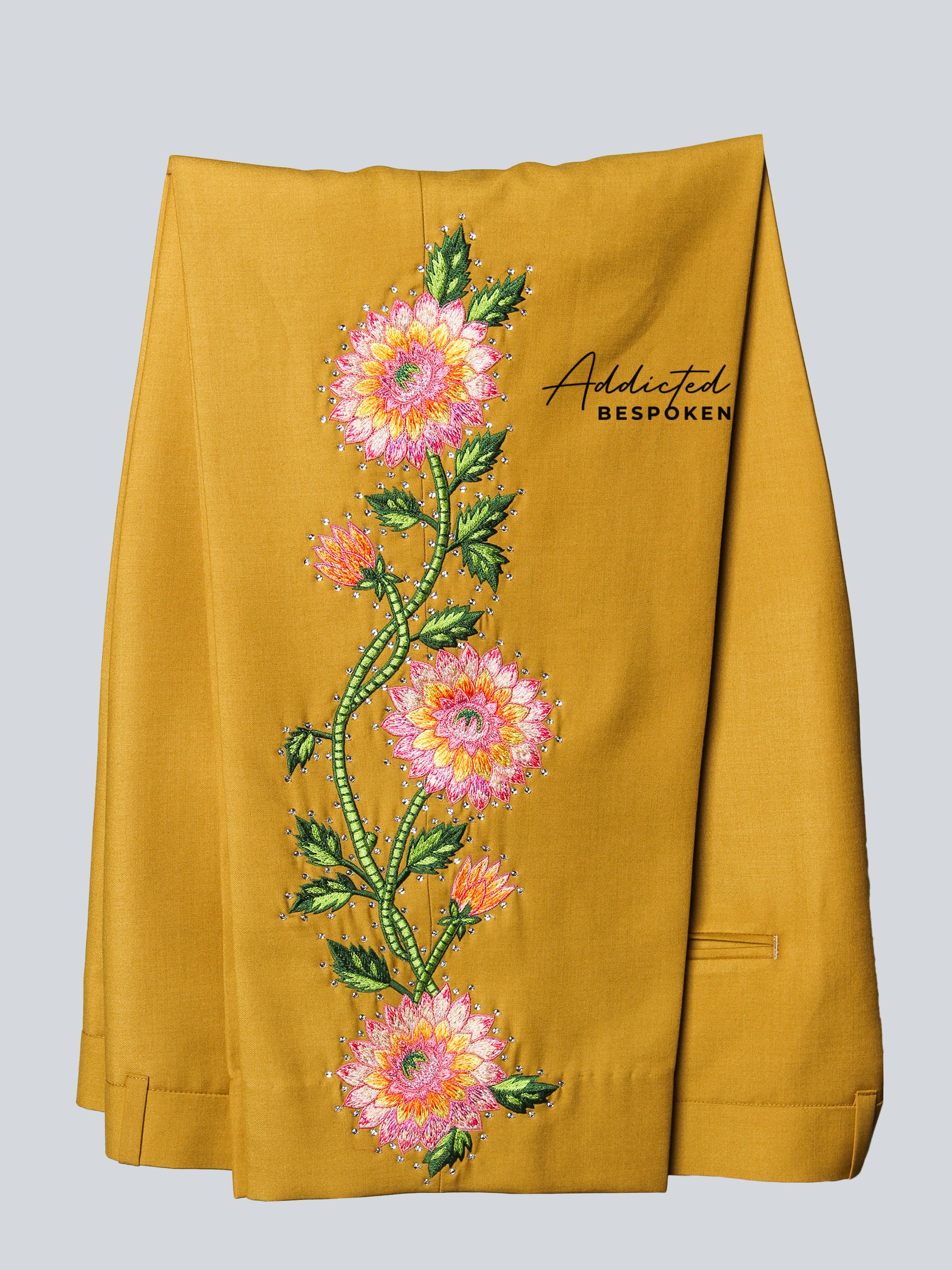 Botanical Lobster Embroidered Statement Suit