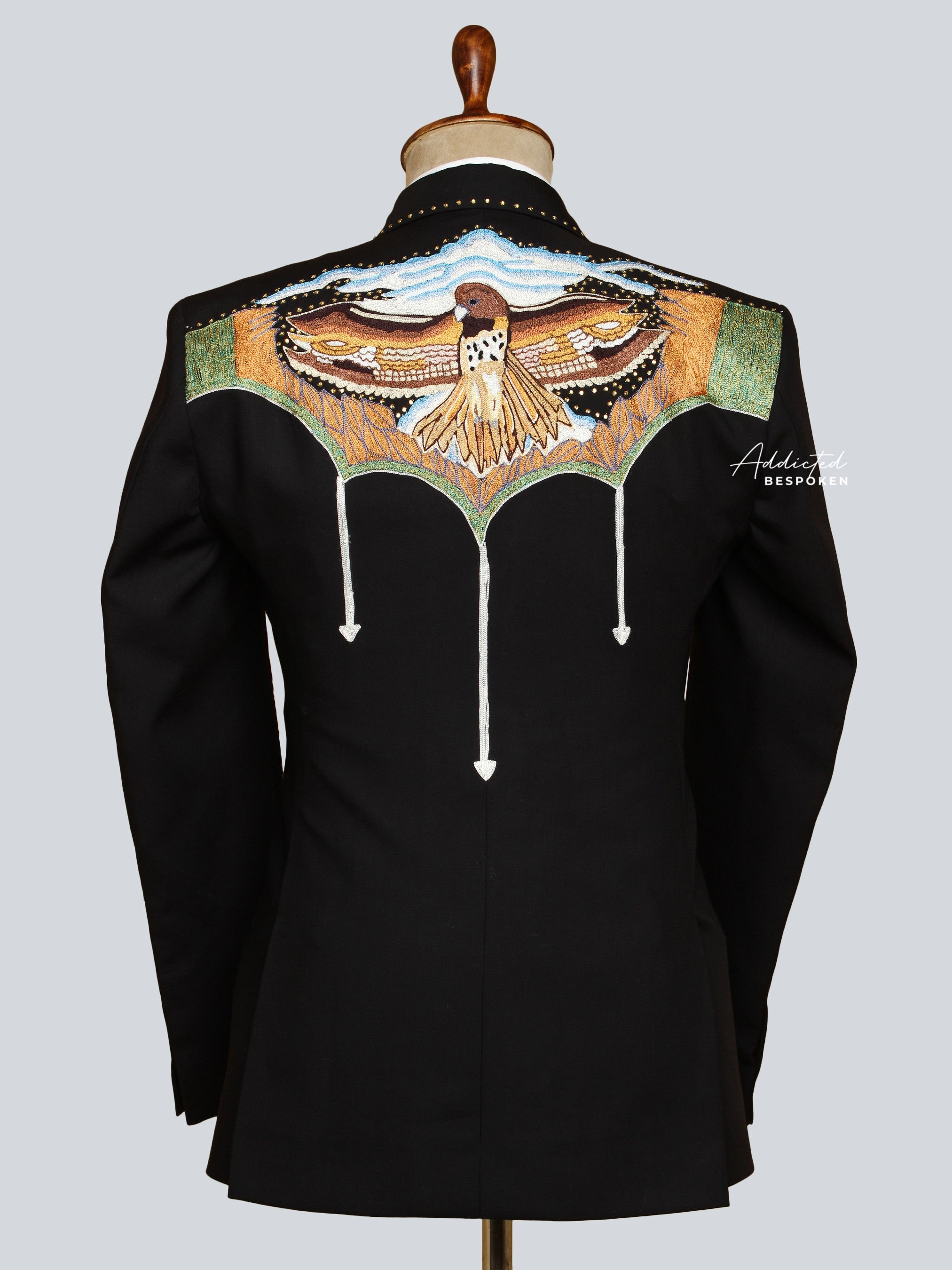 Cowboy Eagle Floral Rhinestone Suit Addicted Bespoken