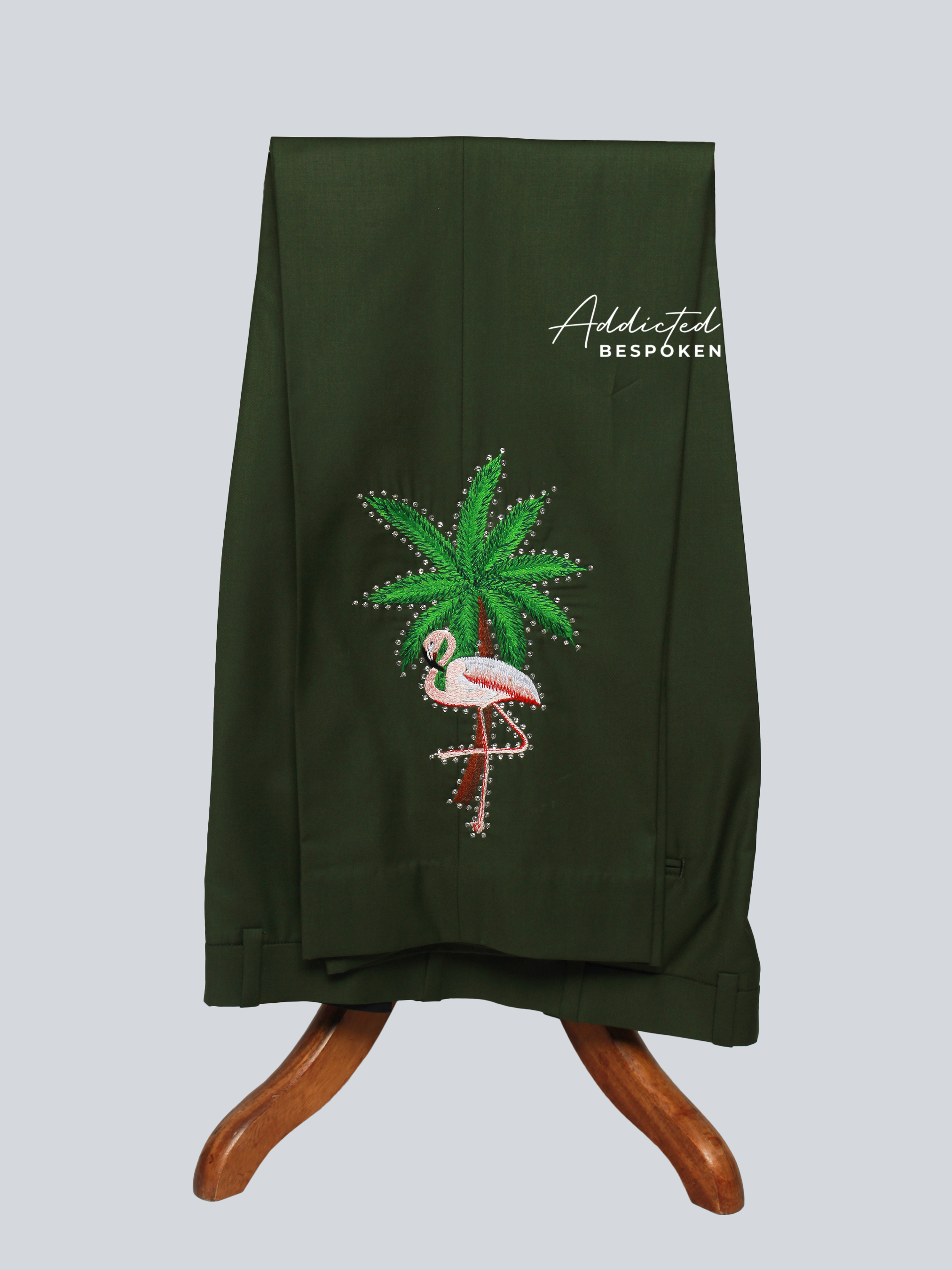 Flamingo Palm Embroidered Suit