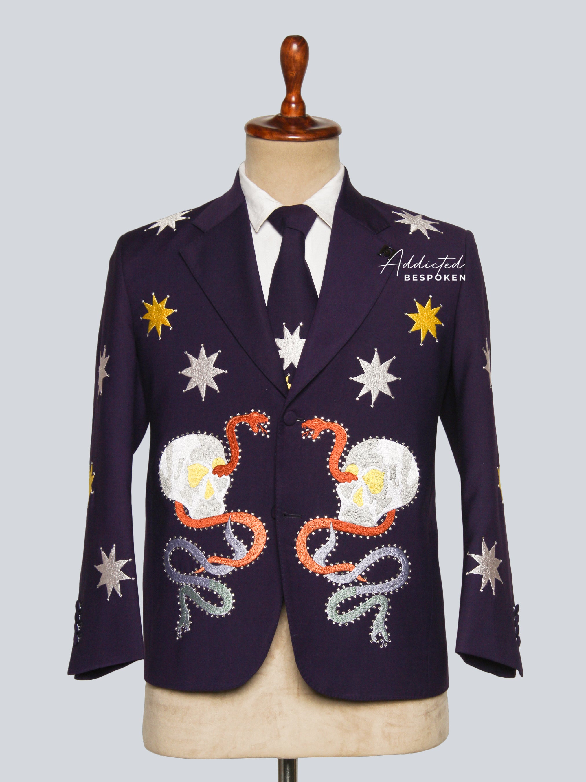 Star Skeleton Rhinestone Embroidered Western Suit