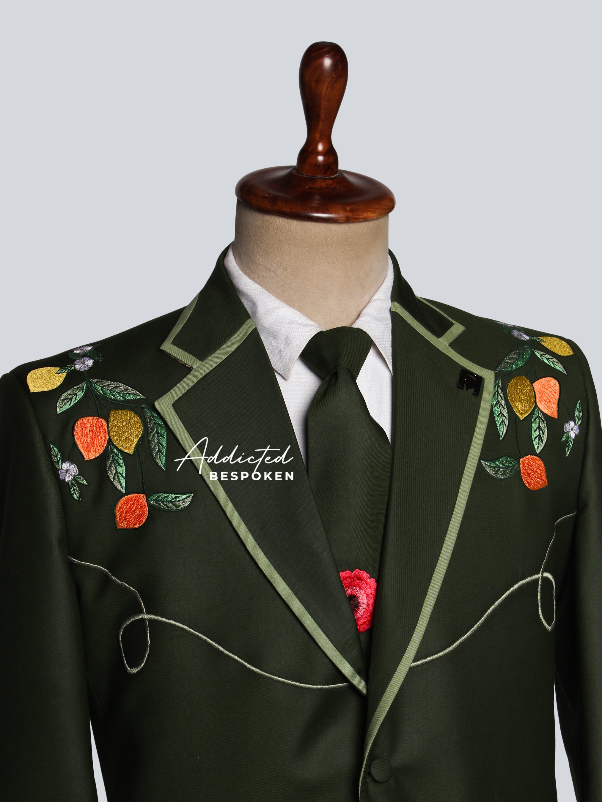 Harvest Garden Delight Whimsical Embroidery Suit