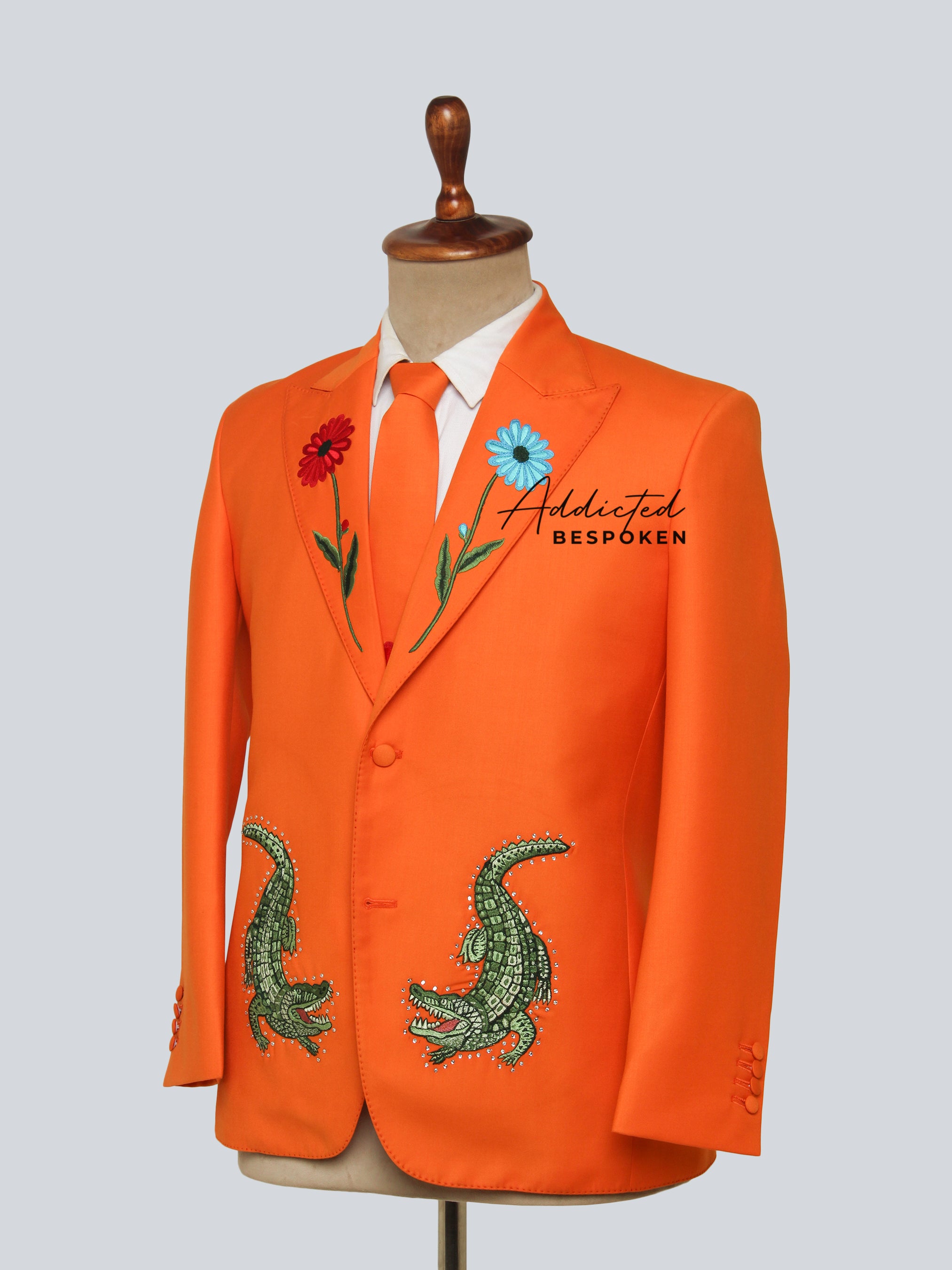 Floral Alligator Statement Suit