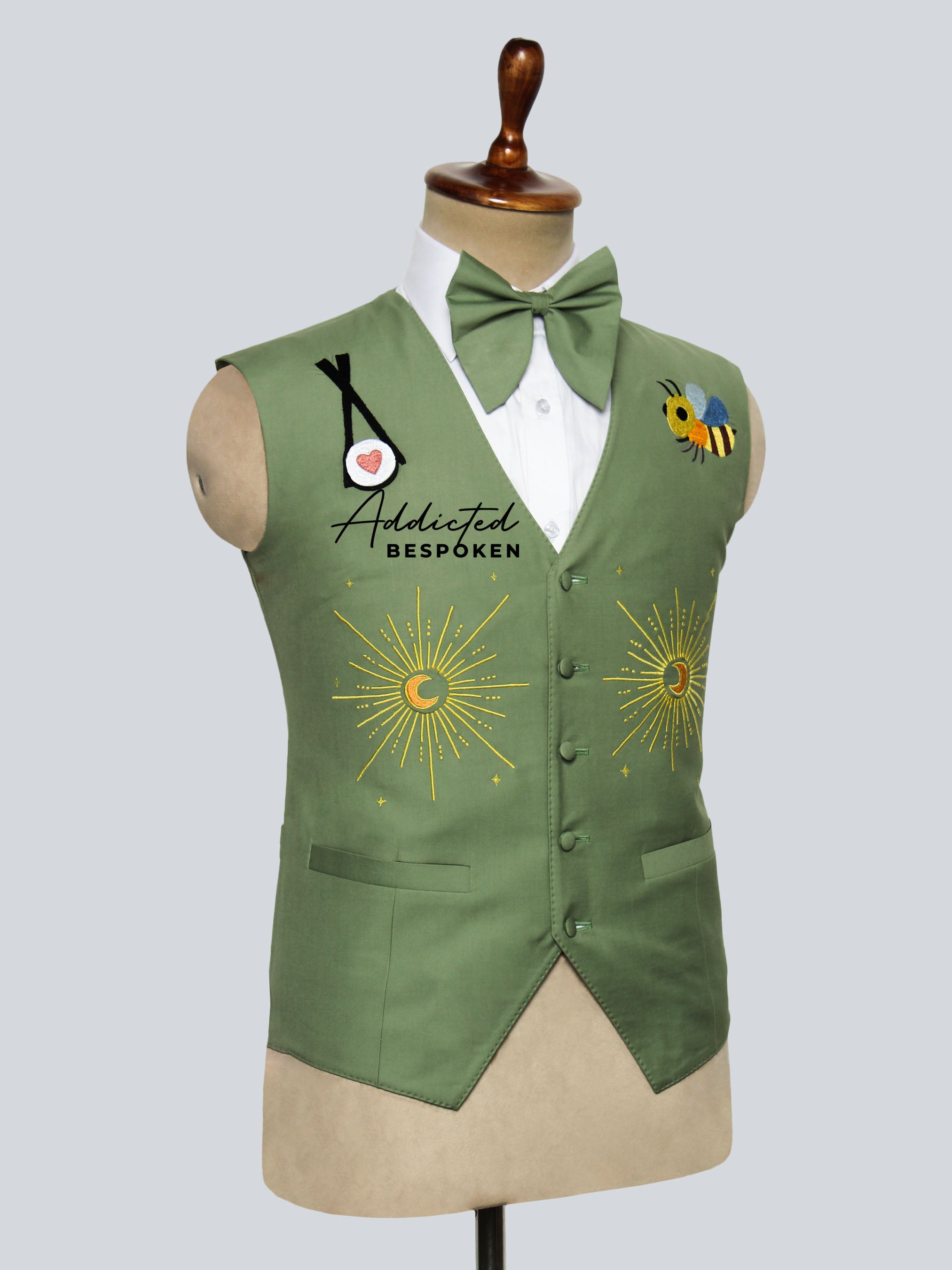 Celestial Bee Embroidered Waistcoat Addicted Bespoken
