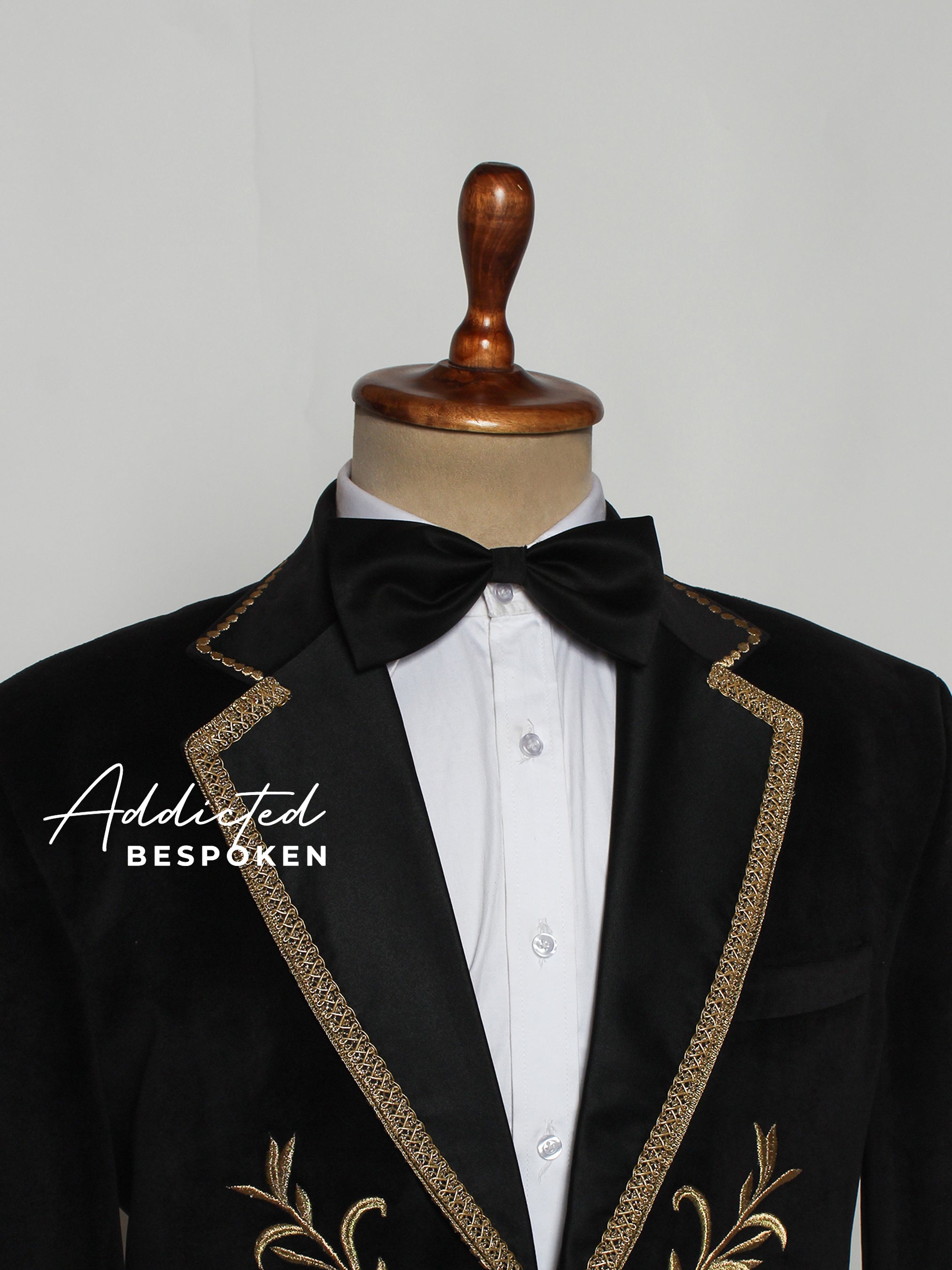 Midnight Gold Velvet Blazer Addicted Bespoken
