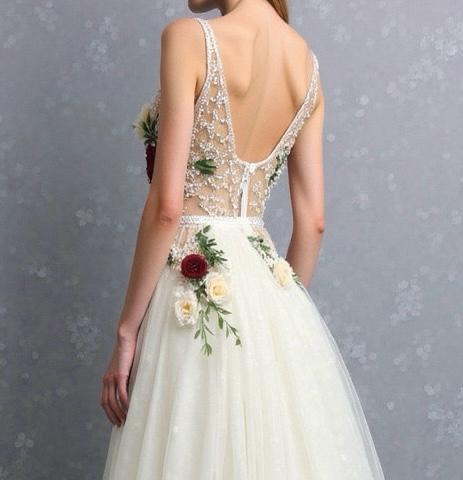 Floral Illusion Bodice Gown
