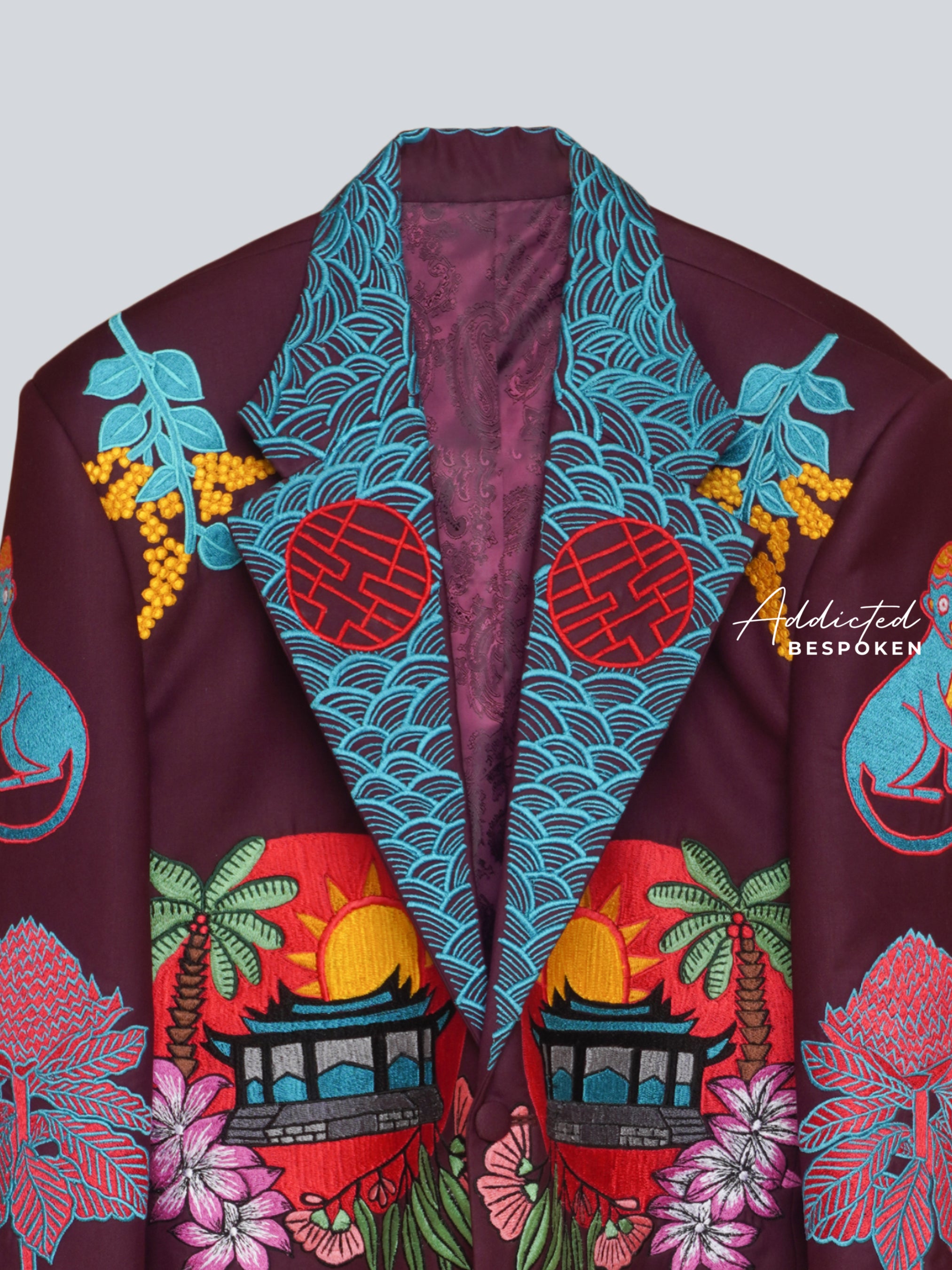 Asian-Inspired Embroidered Suit