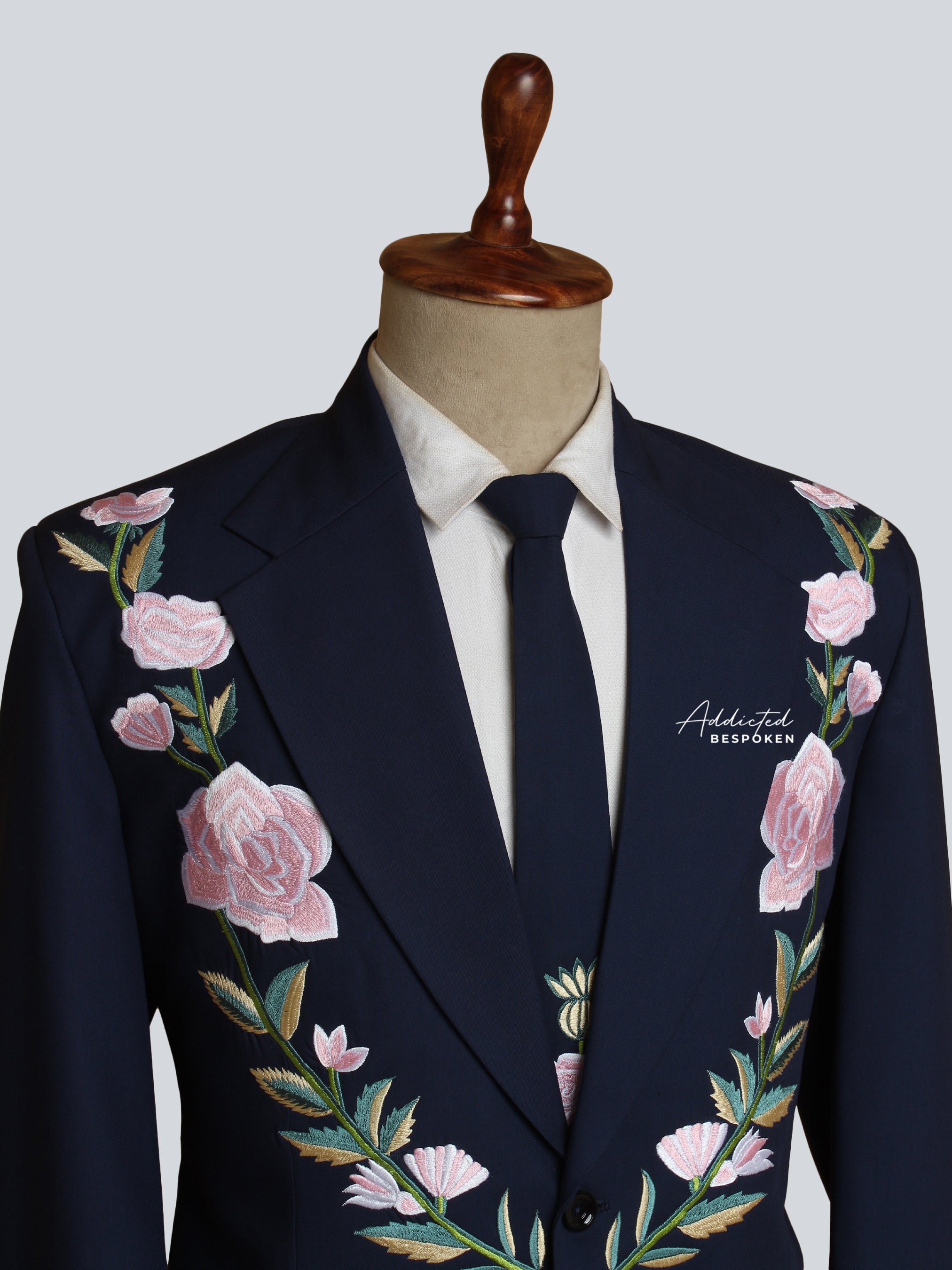 Artistic Floral Embroidered Tailored Suit